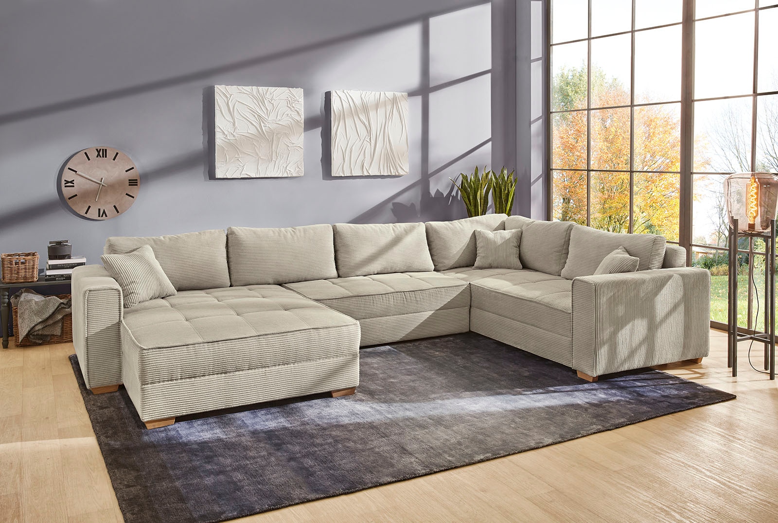 Jockenhöfer Gruppe Wohnlandschaft "Brixen U-Form, B: 379 cm" mit Bettfunkti günstig online kaufen