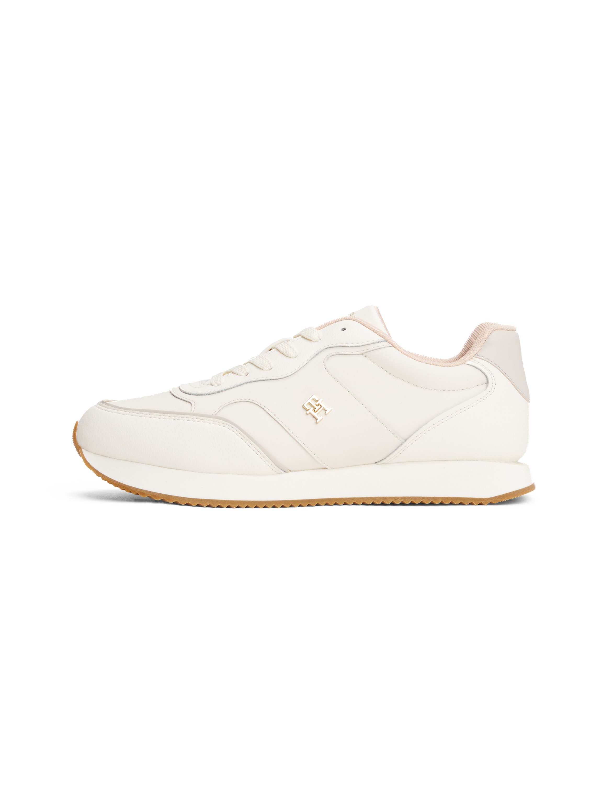 Tommy Hilfiger Plateausneaker »LEATHER RUNNER«, Freizeitschuh, Halbschuh, Schnürschuh mit TH-Schmuckelement