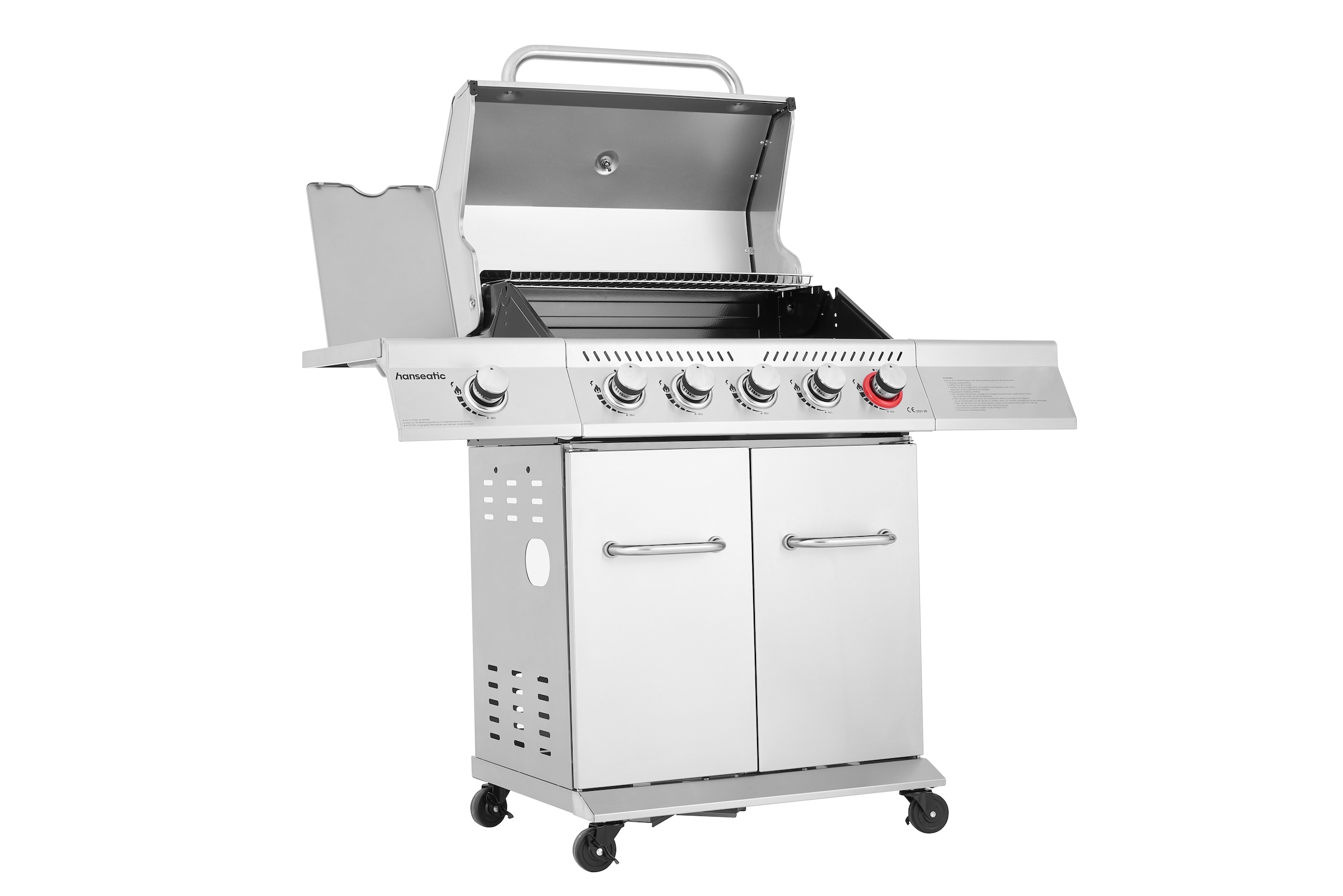 Hanseatic Gasgrill »Richland« BxTxH: 134,7 x 57 x 117 cm, 21,5 kW Gesamt, Edelstahl-Turbobrenner