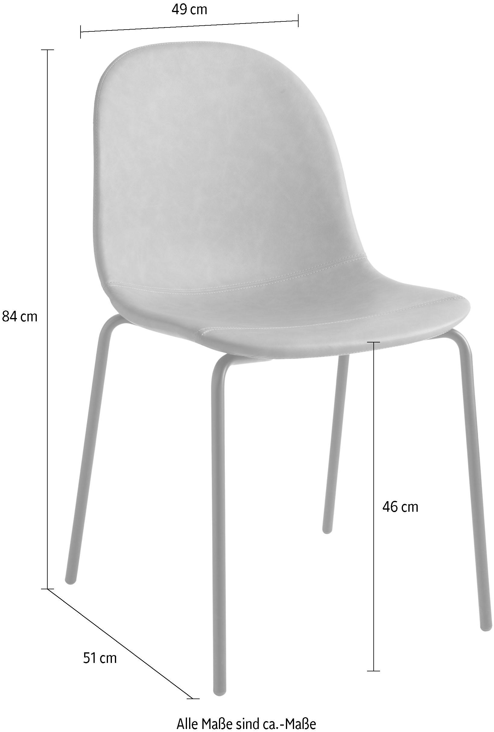 connubia 4-Fußstuhl »Academy CB/1663-LHS / -V_P15«, (Set), 2 St., Leder-Kunstleder, angenehmer Sitzkomfort