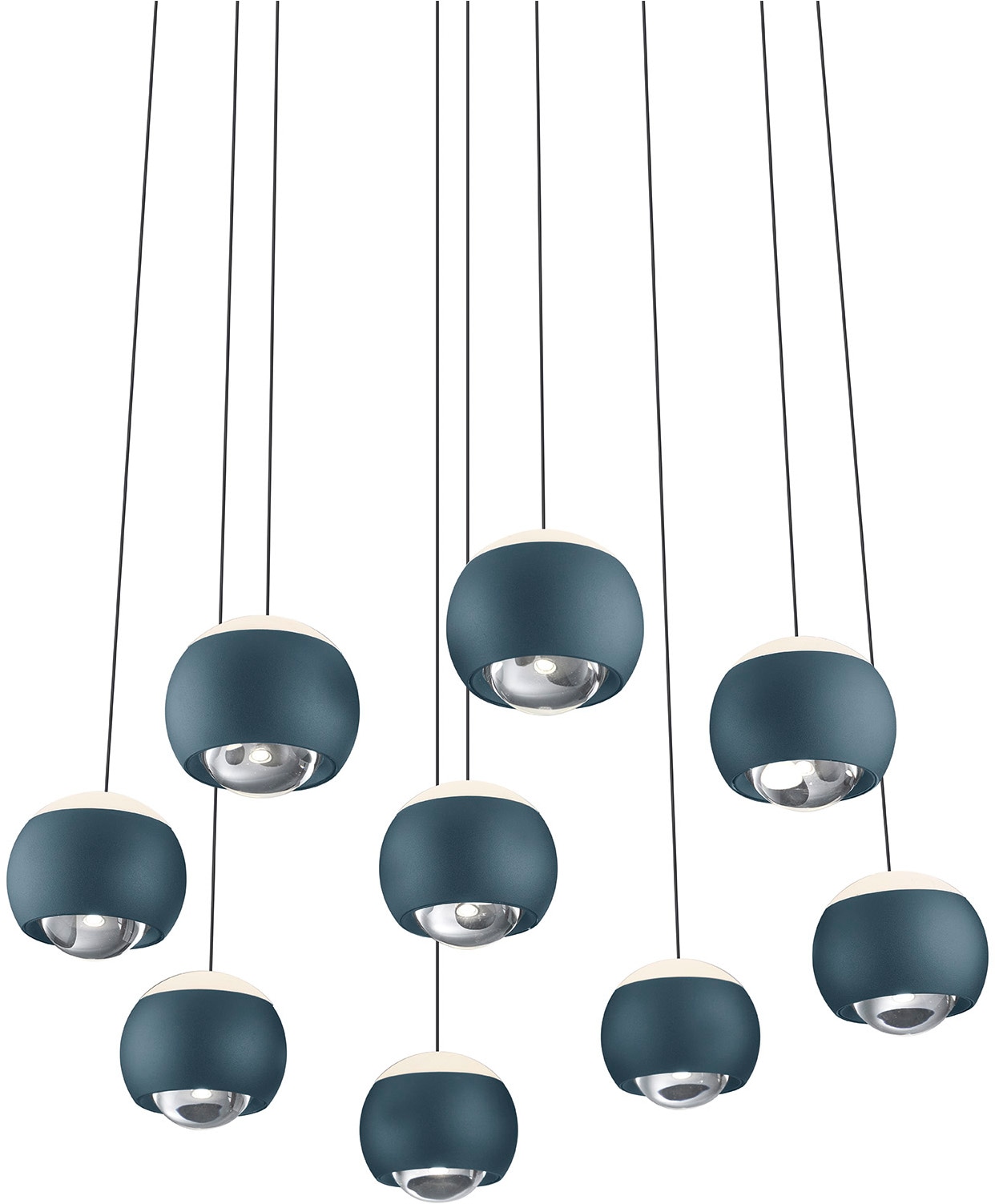 Musterring LED Pendelleuchte »CANNON, 9-flammige LED Hängelampe 5W 500Lumen 2300-4000K CCT« LED-Board 1 Stk. Farbwechsler | warmweiß - kaltweiß mit Fernbedienung, stufenlos höhenverstellbar max 195cm dimmbar Memory