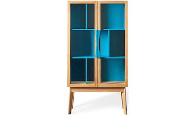 Woodman Bücherregal »Hilla«, Breite 88 cm, Türen mit Glaseinsätzen, Holzfurnier aus Eiche kaufen