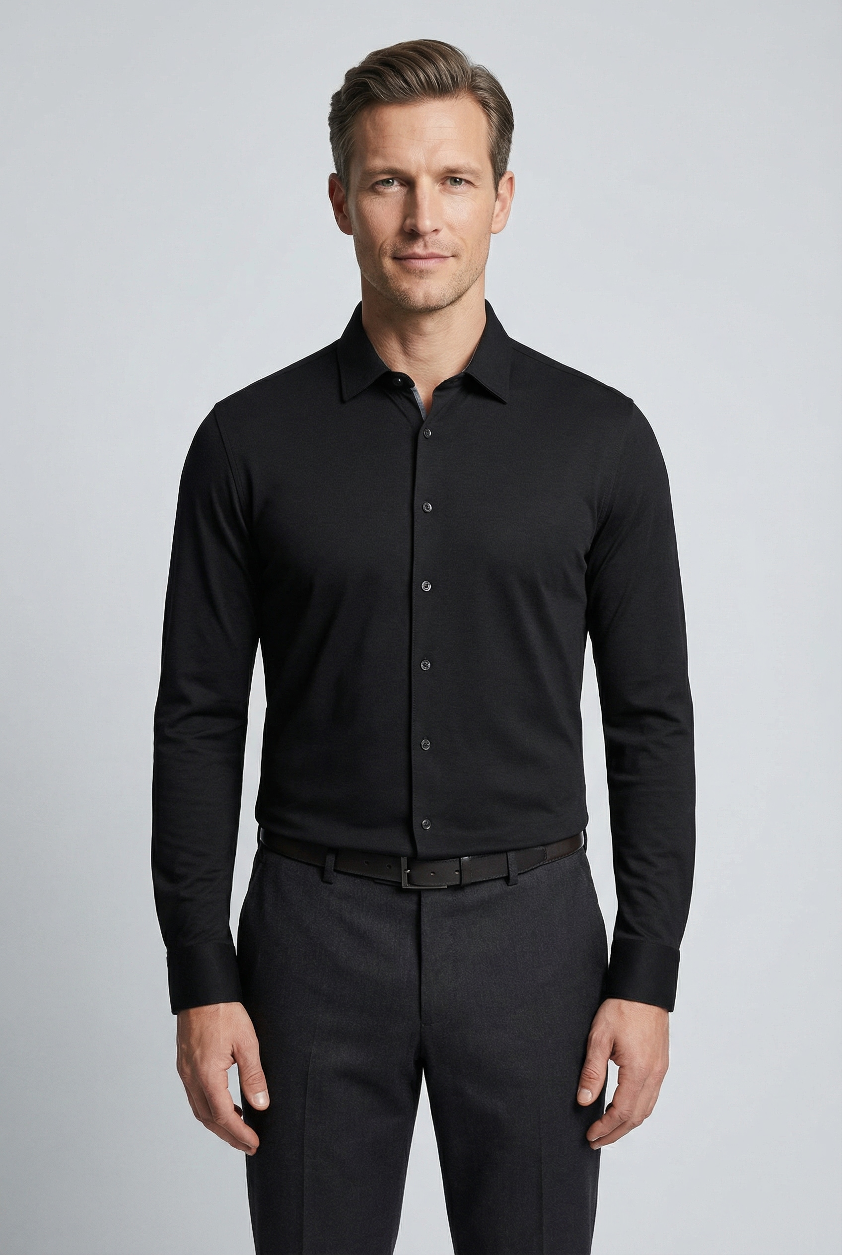 DESOTO Langarmhemd "Jerseyhemd Casual Kent" günstig online kaufen