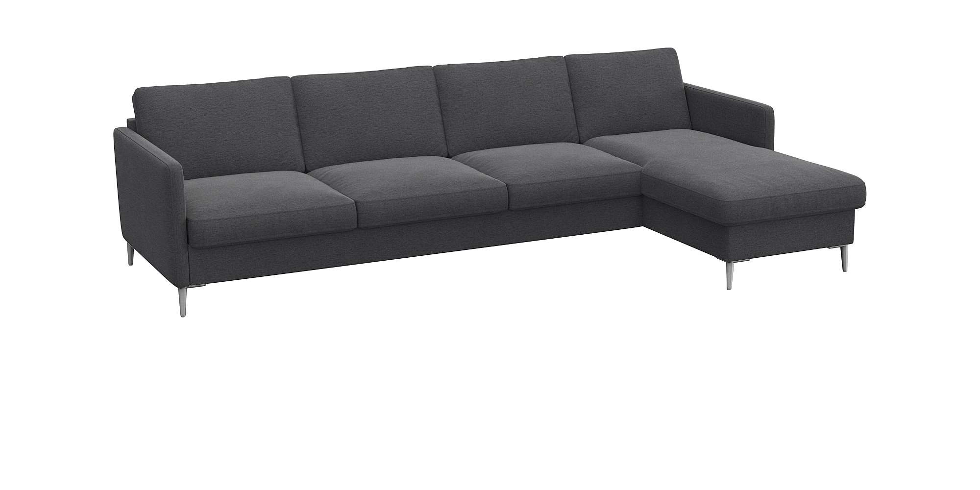 FLEXLUX Ecksofa »Fiore, L-Form, bequem und komfortabel durch hochwertigem Sitzaufbau«, schmale Armlehnen, Kaltschaum, Füße Alu
