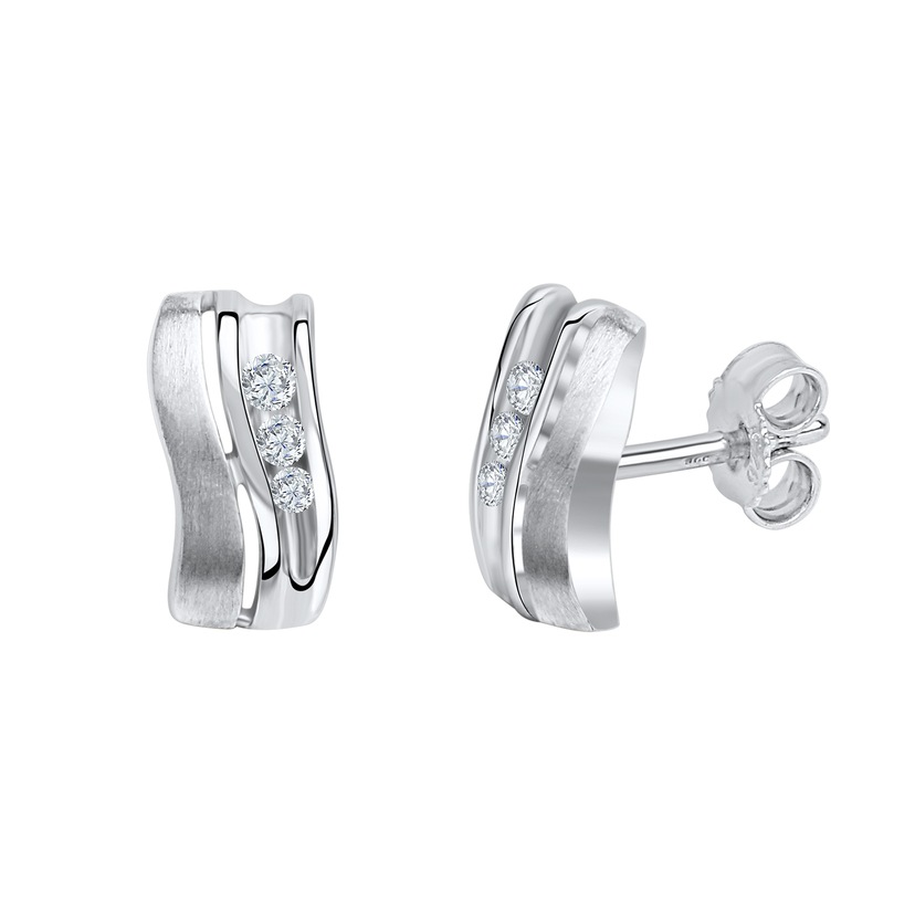 Bruno Banani Paar Ohrstecker »Schmuck Geschenk, Ohrschmuck Ohrringe  geschwungen, B0239E/90/03/«, mit Zirkonia (synth.) online kaufen | BAUR