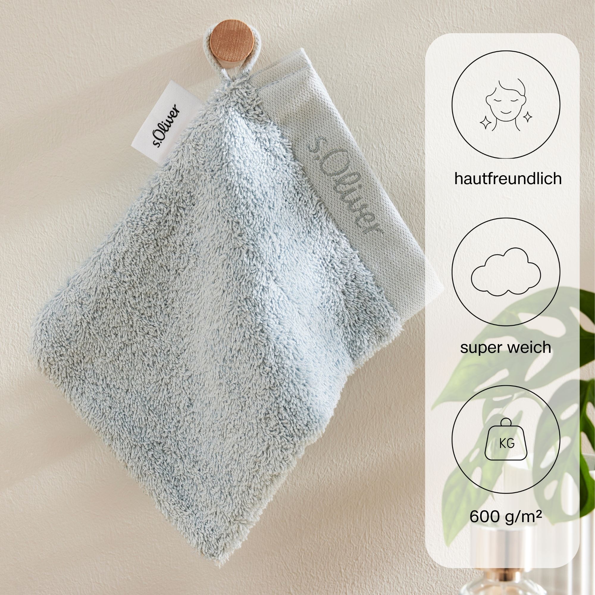 s.Oliver Waschhandschuh »s.Oliver, Premium Qualität, 600 gr/m², auch als Sets erhältlich«, (1 St., Waschlappen 16 x 21 cm), große Farbauswahl, auch als Duschtuch, Handtuch, Gästetuch