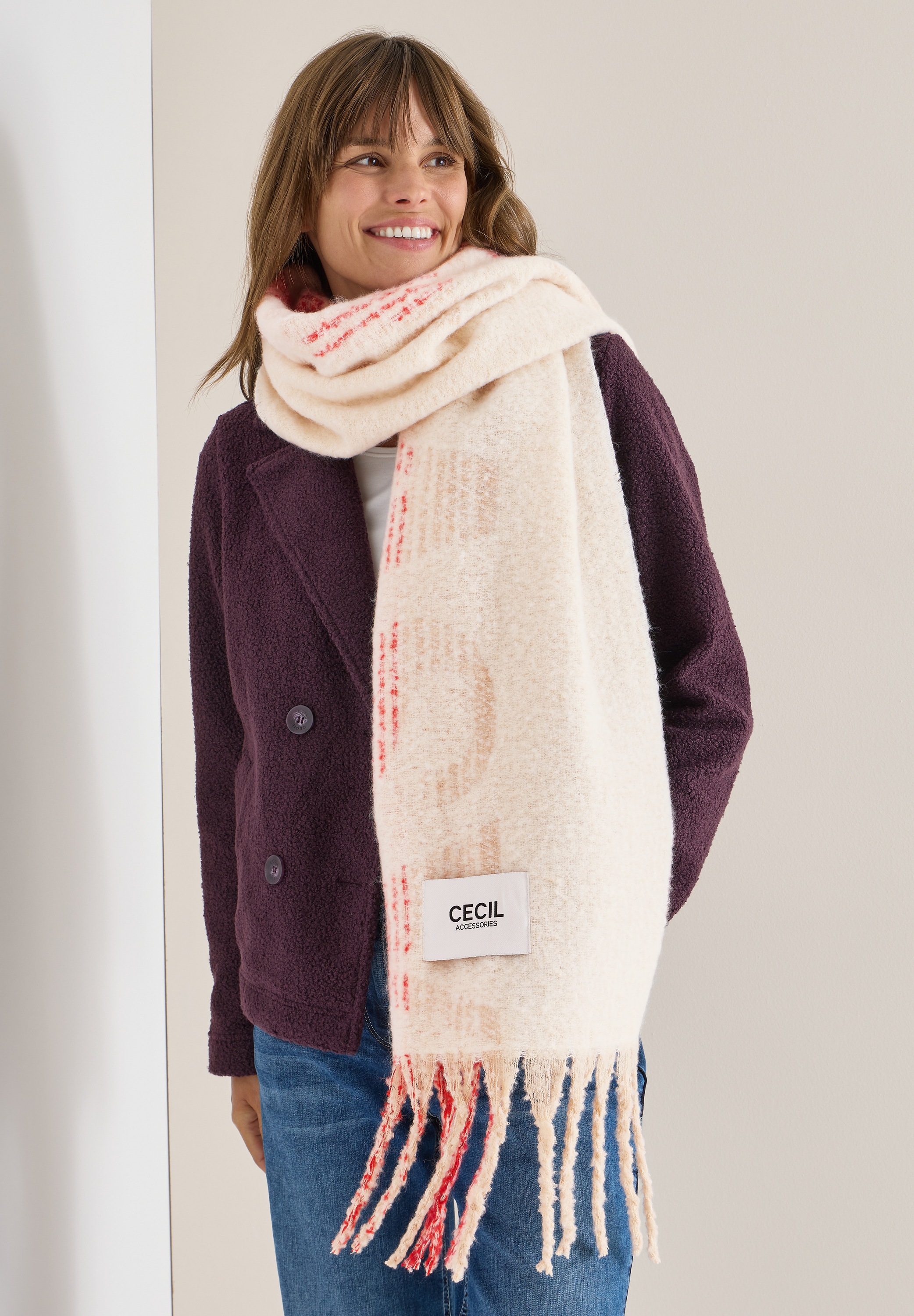 Cecil Schal mit Fransen am Saum günstig online kaufen