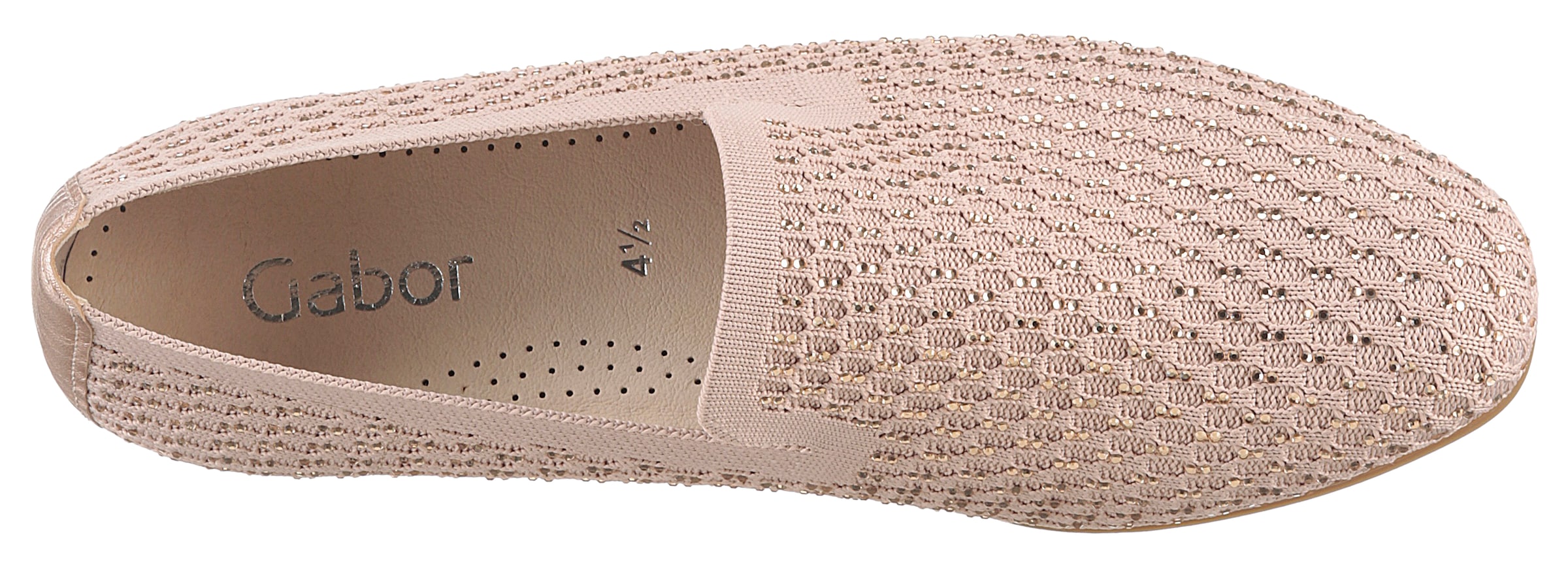 Gabor Slipper, Blockabsatz, Loafer, Bequemschuh mit funkelnden Strass-Steinen