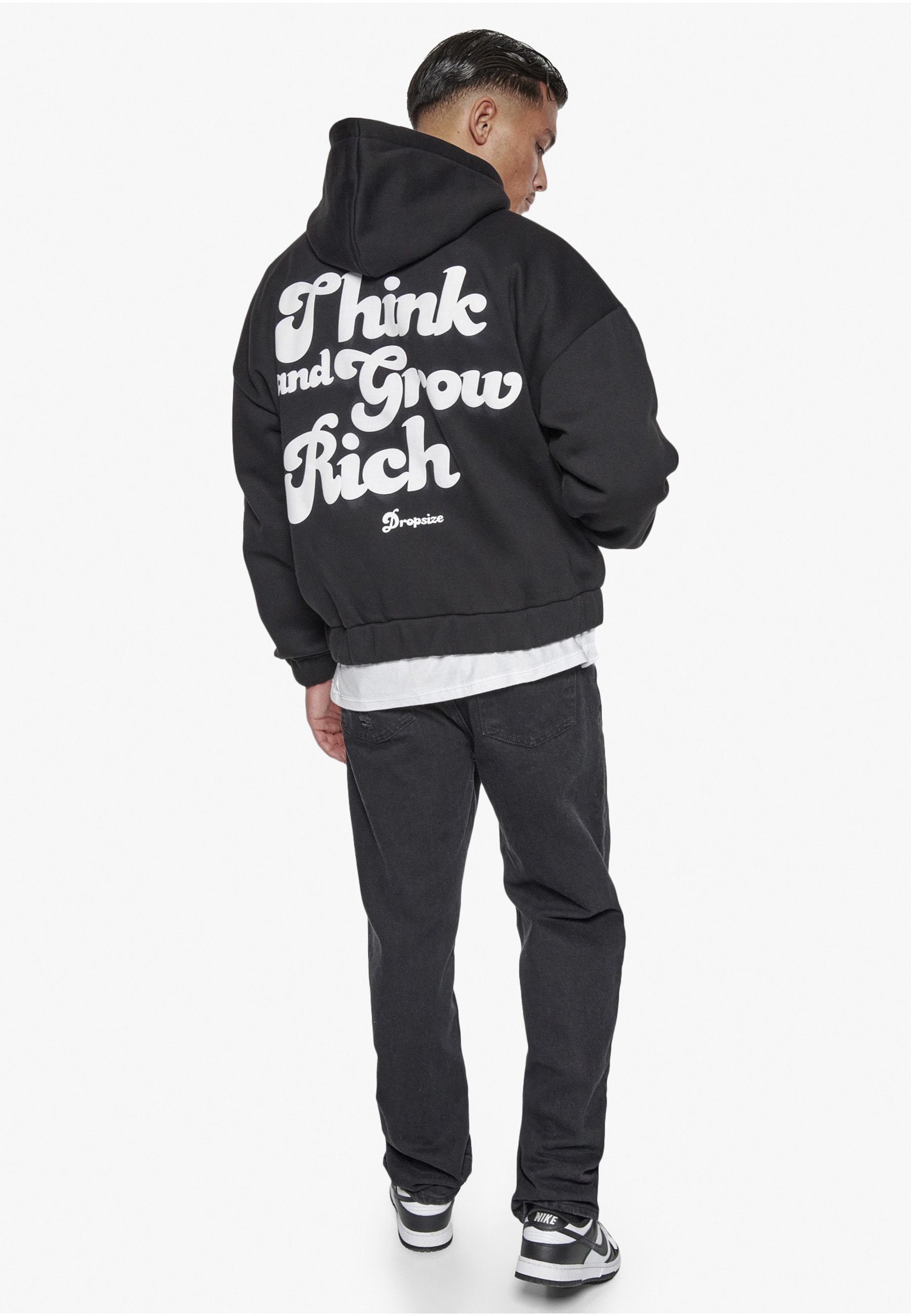 Dropsize Kapuzenfleecejacke »Dropsize Herren Dropsize Heavy Grow Rich Zip Hoodie« 1 Stk. tlg. mit Kapuze