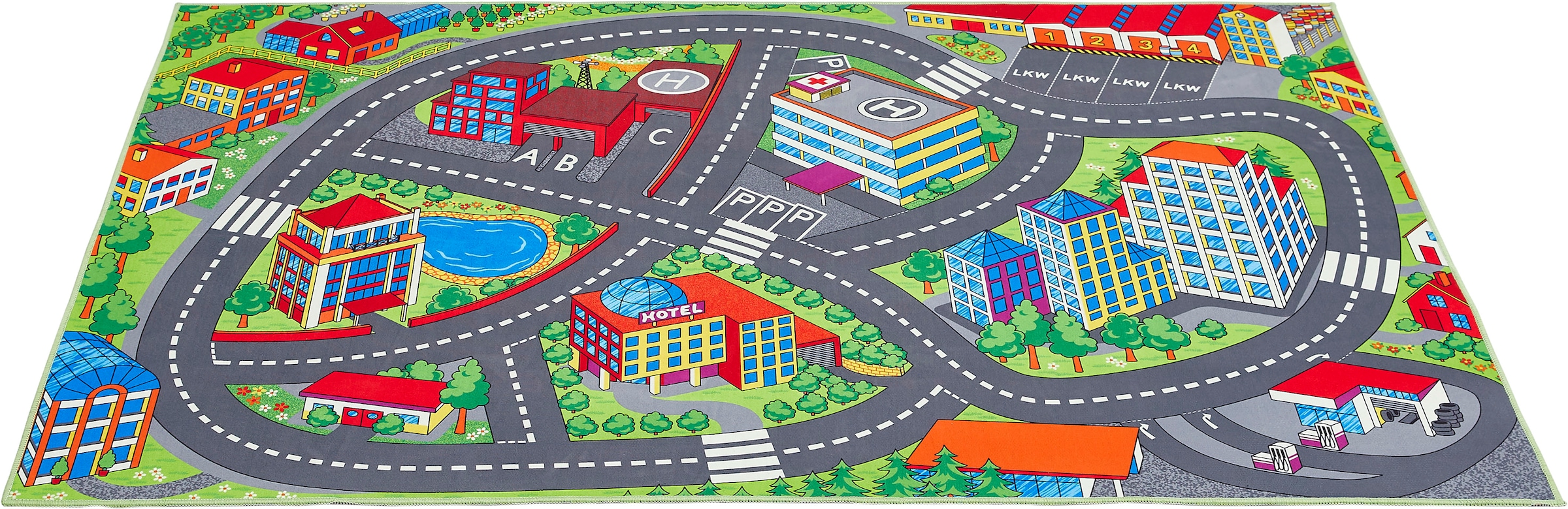 Andiamo Kinderteppich »Street«, rechteckig, 5 mm Höhe, Straßen-Spiel-Teppich, weiche Spielunterlage, rutschhemmend