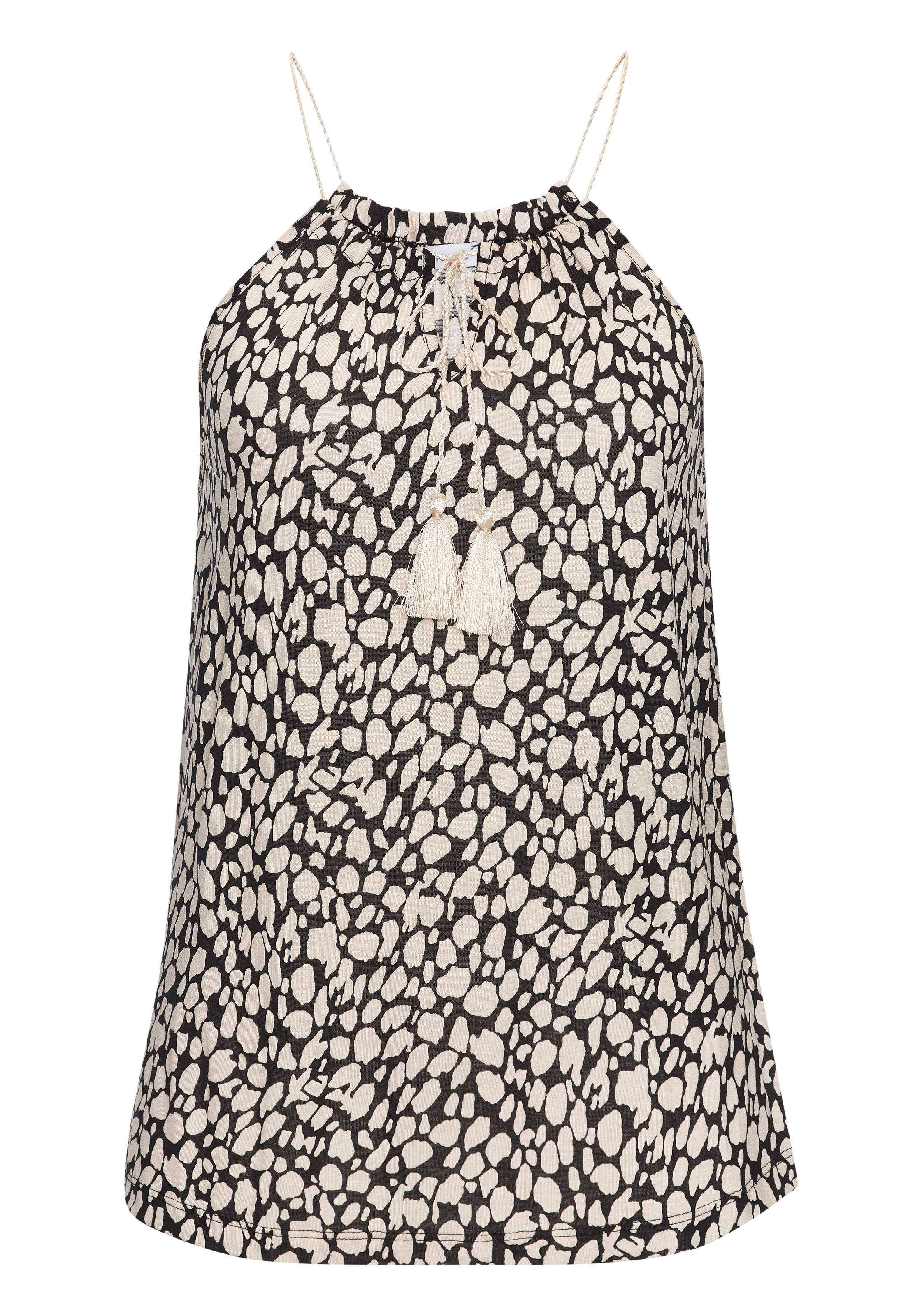 LASCANA Strandtop, mit Allover-Print und Kordelträgern