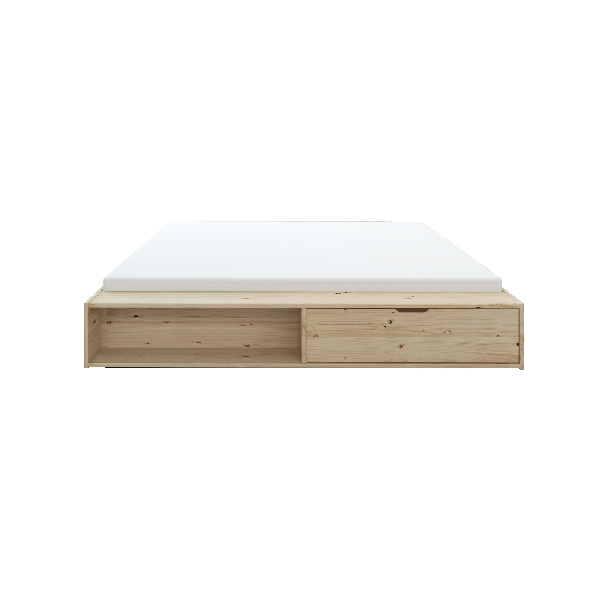 Home affaire Stauraumbett »Erno, Massivholzbett, Futonbett, 275KG belastbar«, (Breite/ Belastbarkeit: 120cm/275 KG, 180cm/275 KG), mit Lattenrost, Massivholz, FSC® zertifiziert, viel Stauraum + Ablagen