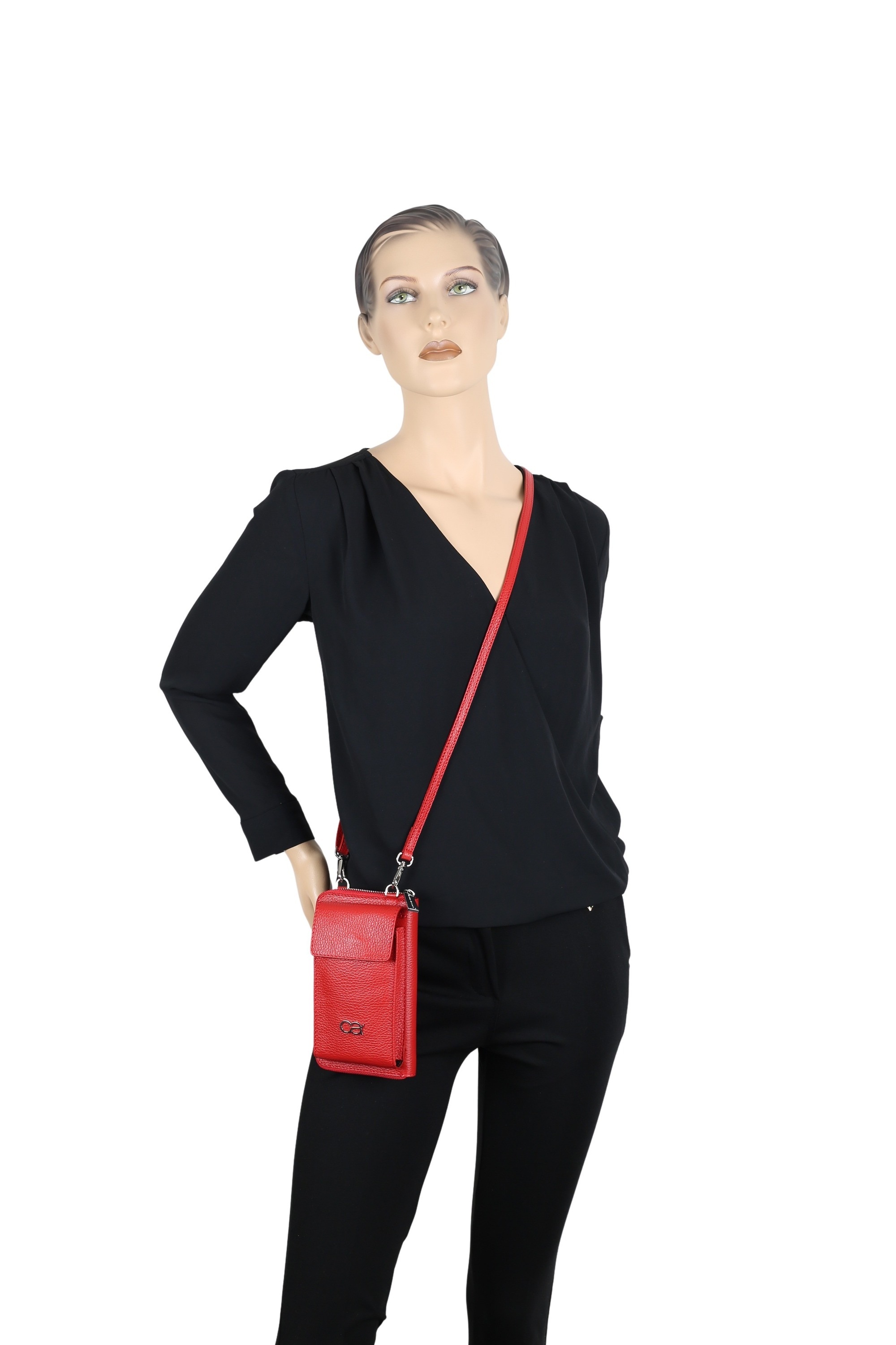 Thumbnail - COLLEZIONE ALESSANDRO Umhängetasche "Event" Echt Leder Handy Geldbörse zum Umhängen