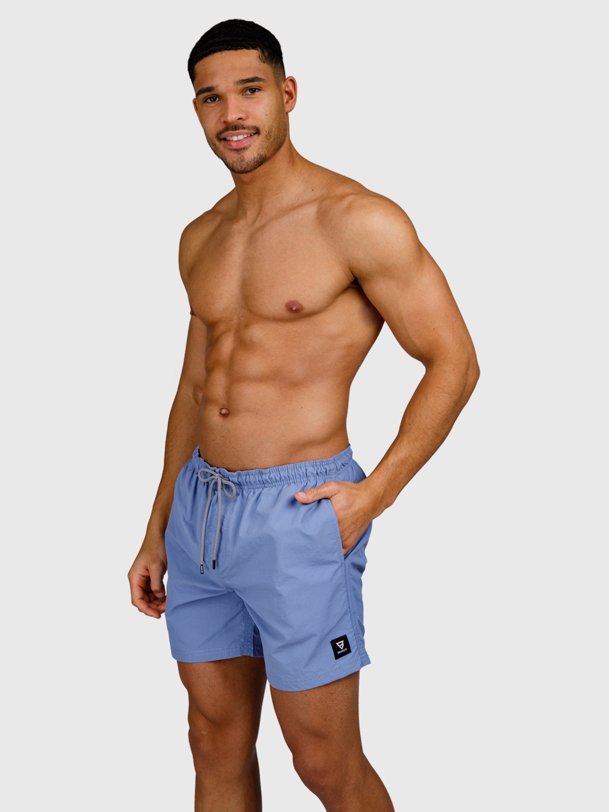 Badeshorts BRUNOTTI "HESTER MEN SWIM SHORTS", Herren, Gr. S, N-Gr, grayblau, Obermaterial: 100% Polyester. Futter: 100% Polyester, Badehosen Badeshorts, mit Taschen, sportliche Schnittform, schnelltrocknendes Material 2