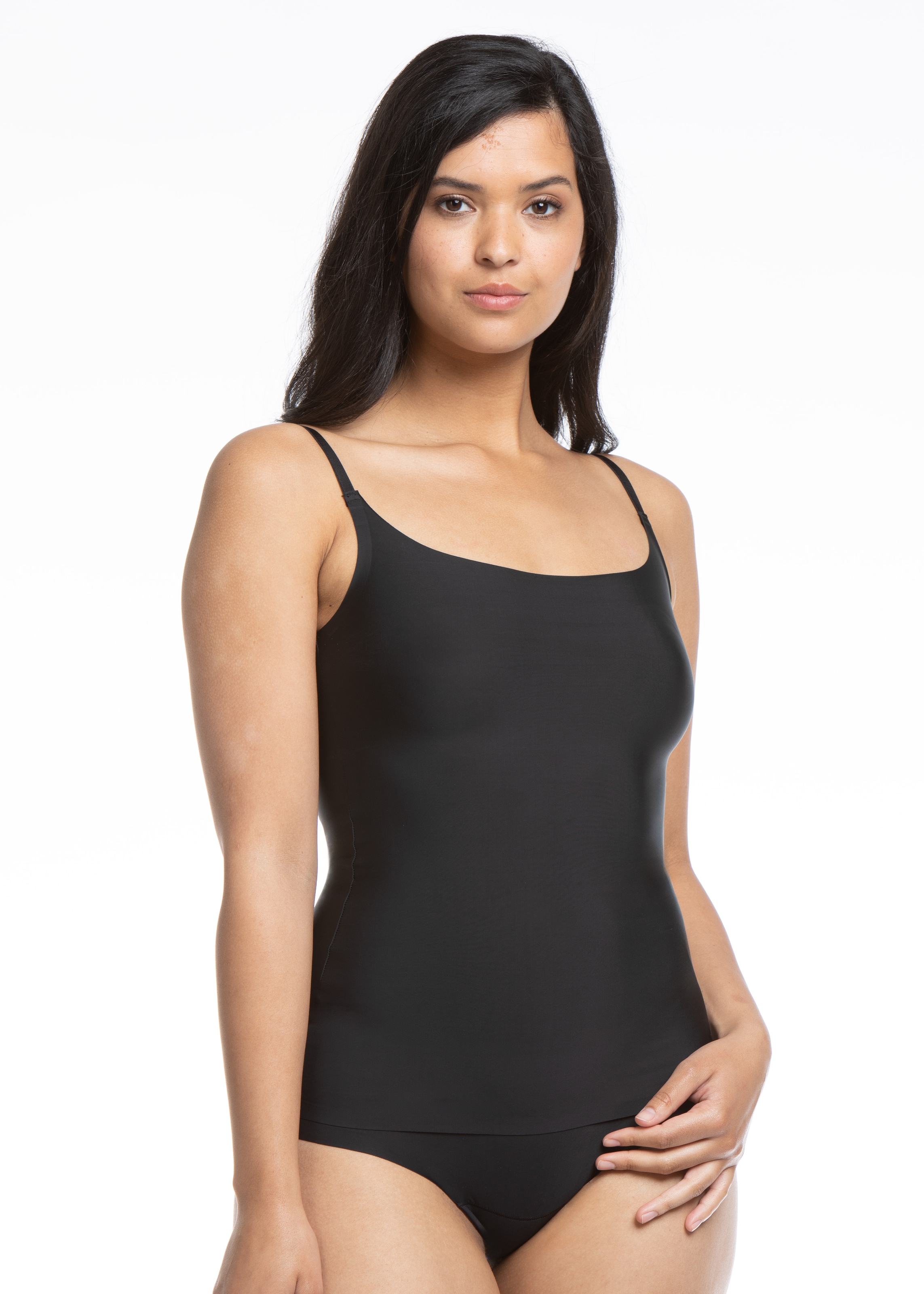 Shapingtop MAGIC BODYFASHION, Damen, Gr. M, schwarz, Mikrofaser, Obermaterial: 83% Polyamid, 17% Elasthan, hüftlang, tiefer Rundhals, Tops