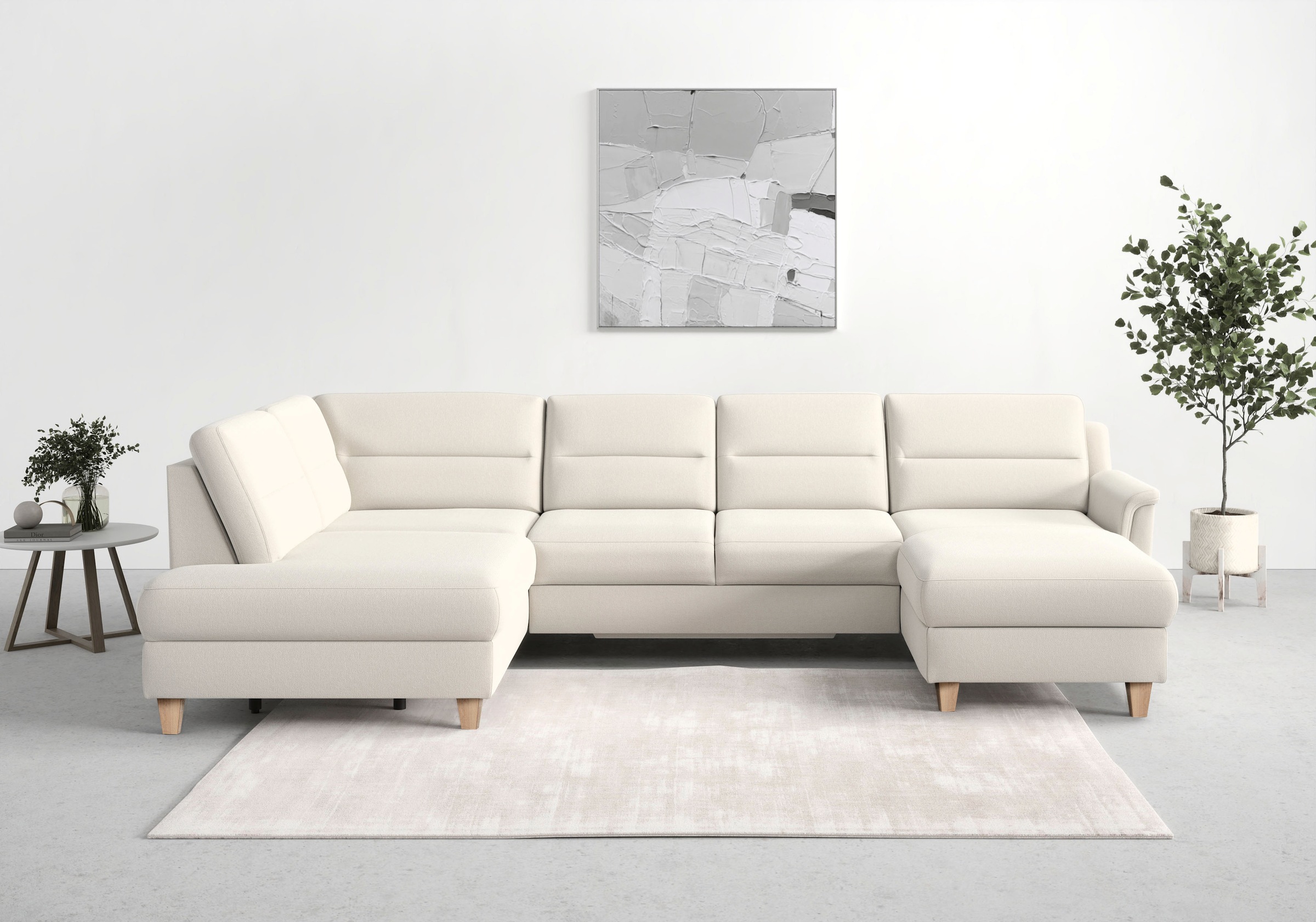 sit&more Wohnlandschaft "Farö U-Form" inklusive Federkern, wahlweise mit Schlaffunktion und Bettkasten
