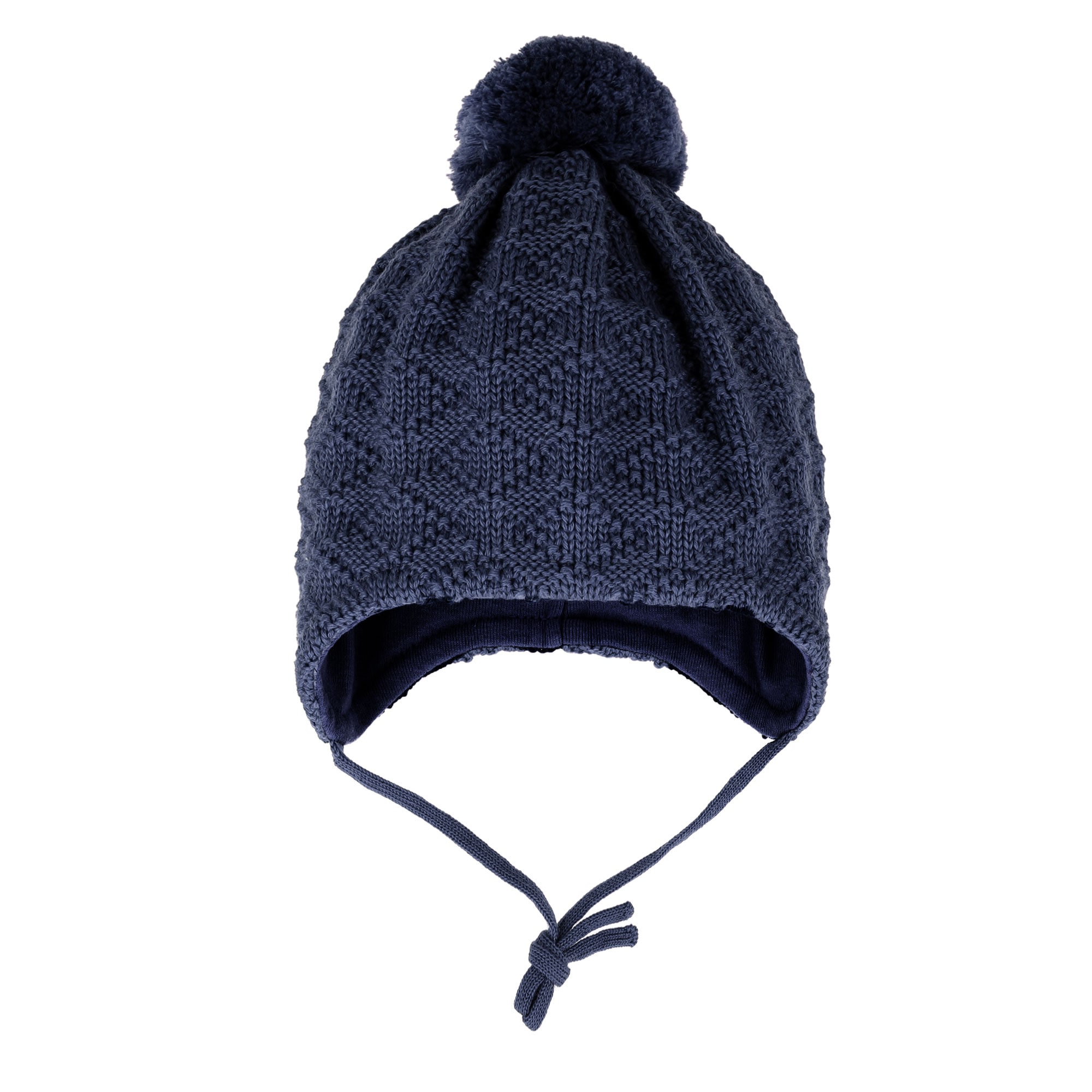 MAXIMO Strickmütze Wolle, gefüttert, zum Binden, mit Bommel