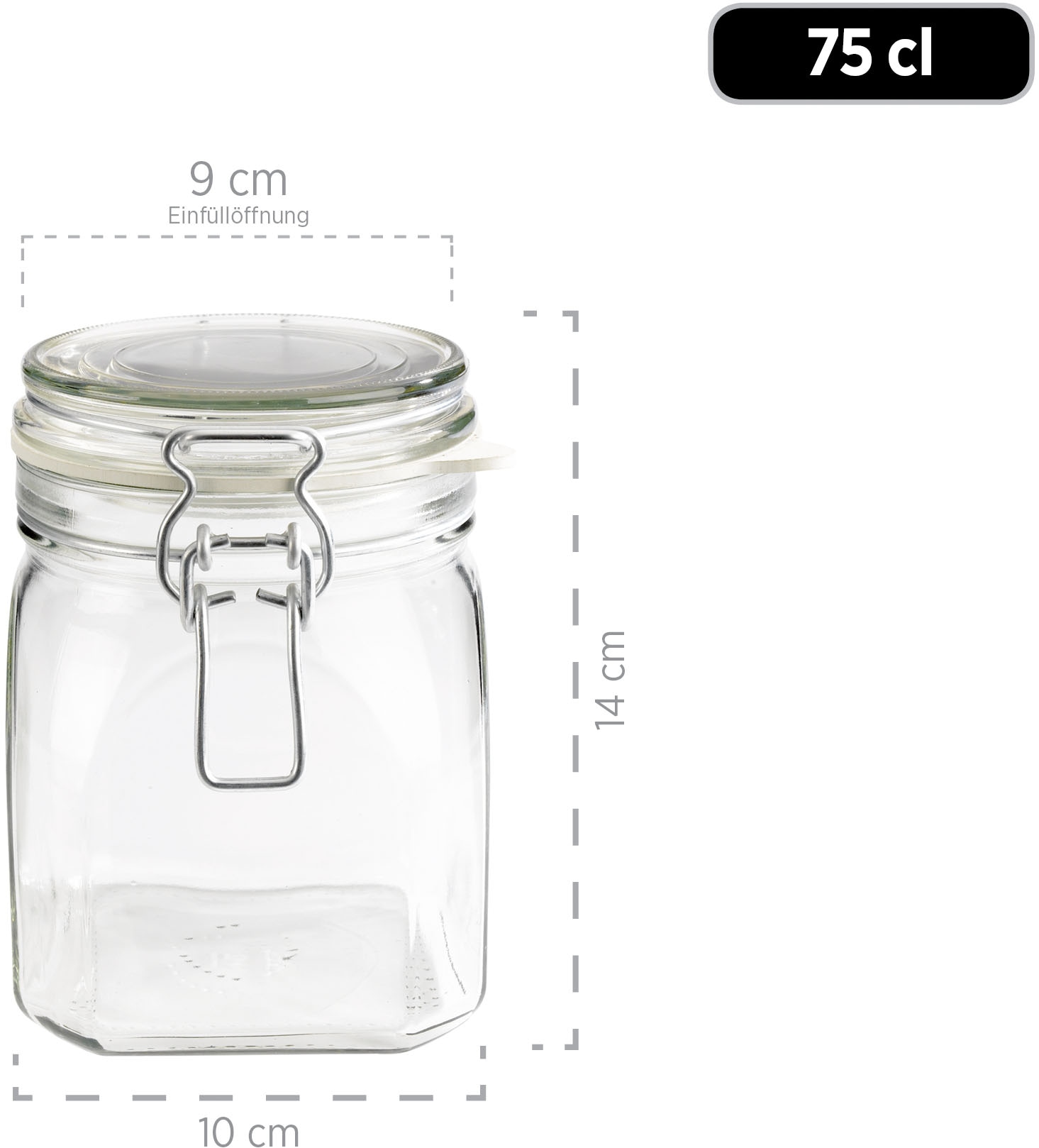 MÄSER Einmachglas »Gothika, Einkochglas Set« Set, je 2 Gläser mit Füllmenge 75 cl, 1,05 l, 1,45 l + 1x Einkochring-Set, 7 Stk. tlg. Glas mit Deckel