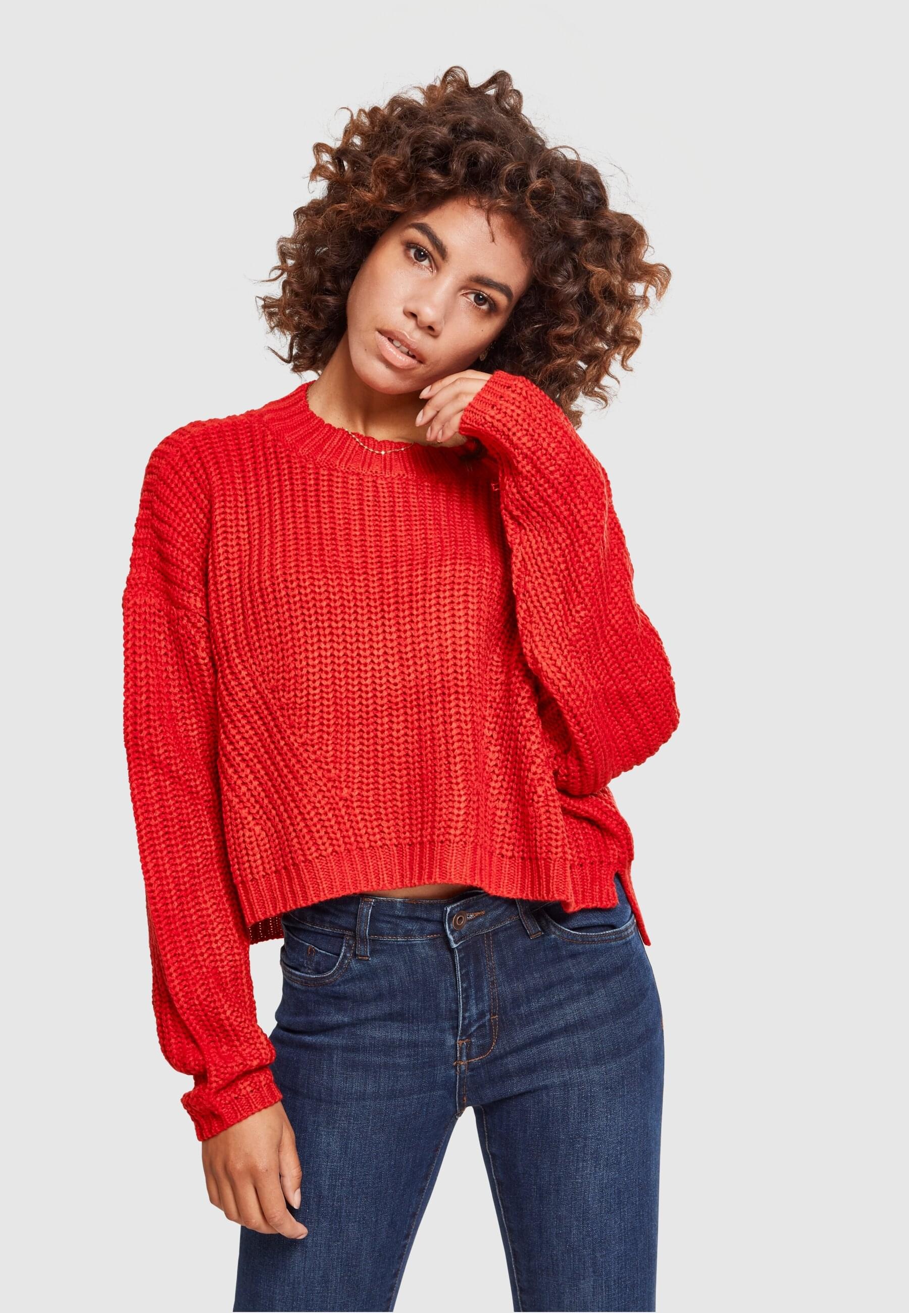 URBAN CLASSICS Rundhalspullover »Urban Classics Damen Ladies Wide Oversize Sweater«, (1 tlg.)