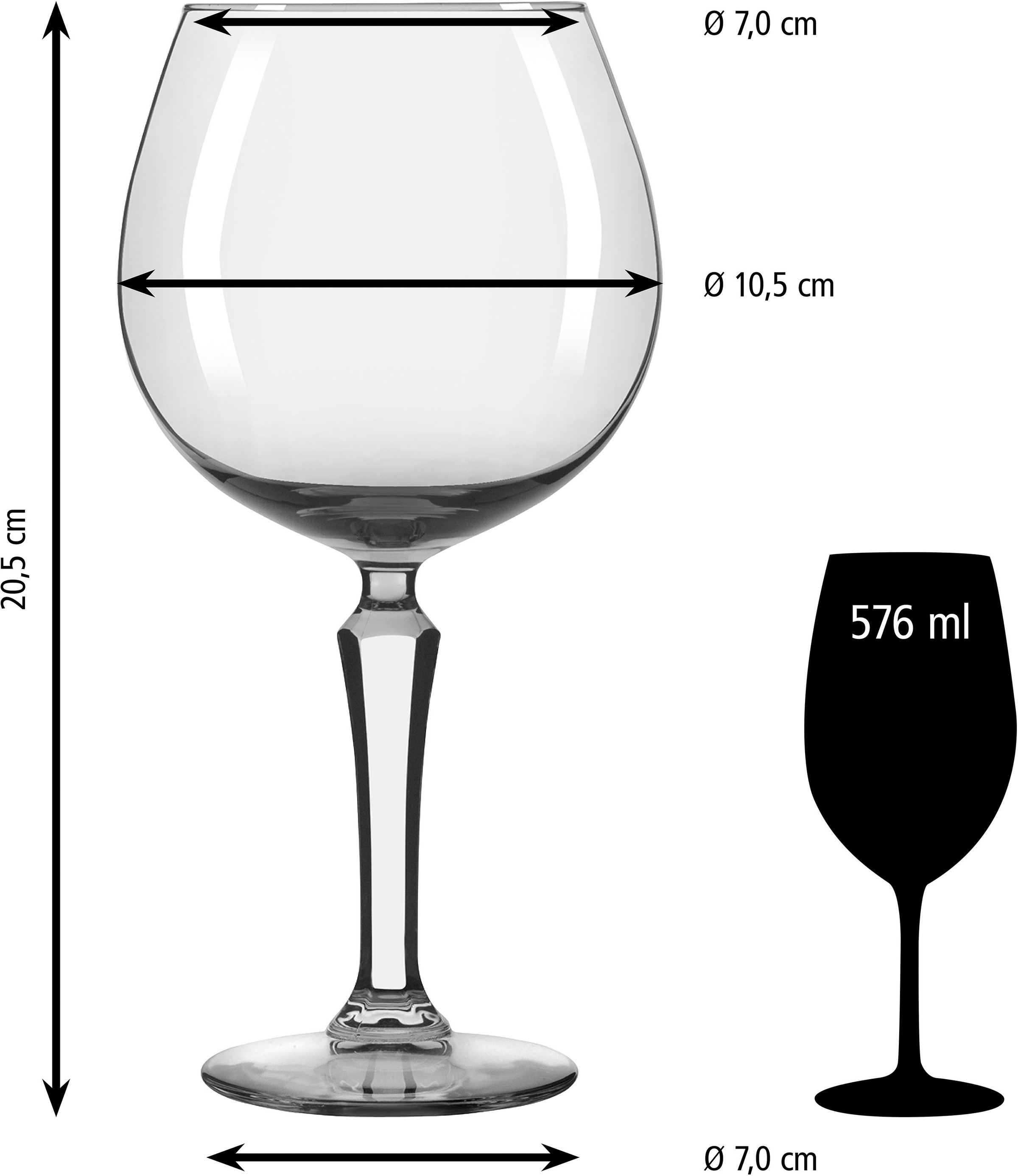 LIBBEY Gläser-Set »Libbey Ballonglas 12er Set -SPEAKEASY-«, (Set, 12 tlg.), 576 ml, hochwertig verarbeitet, im modernen Design