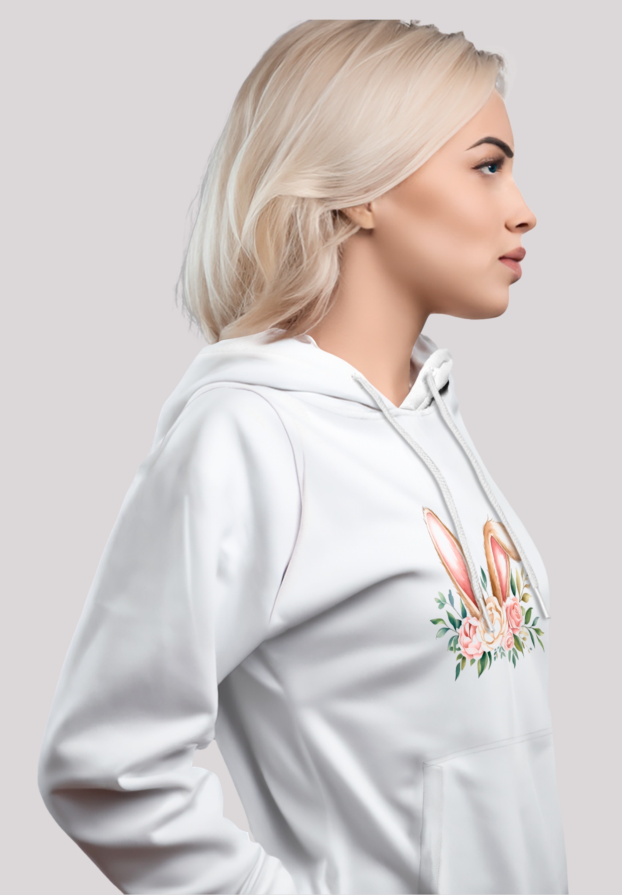 F4NT4STIC Kapuzenpullover »Blumen Osterhasen Ohren Dekor«, Premium Qualität