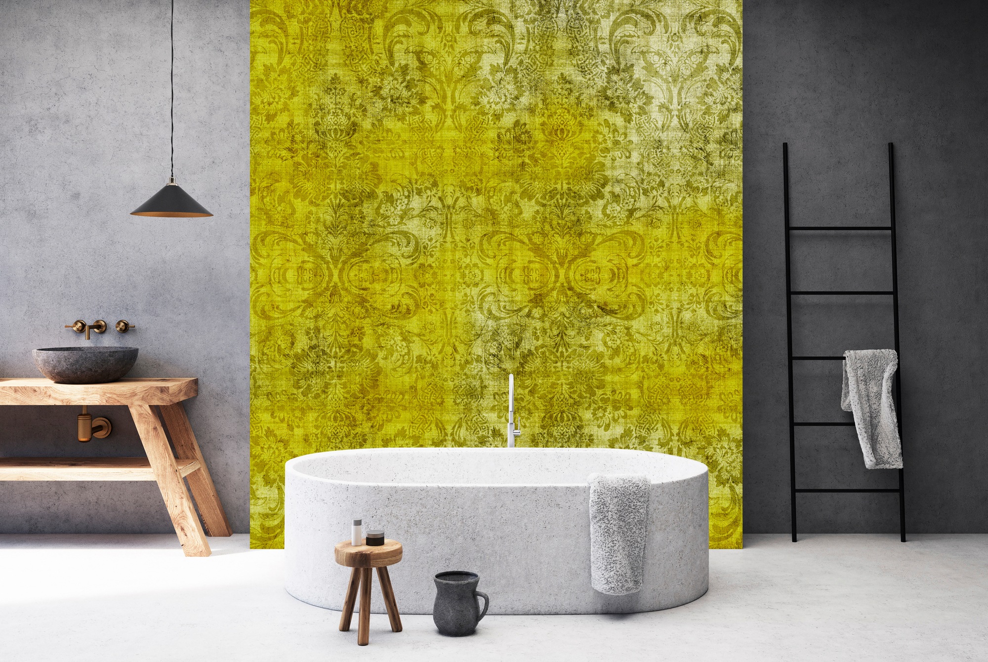 living walls Fototapete »Walls by Patel Old Damask 1«, Vlies, Wand, Schräge