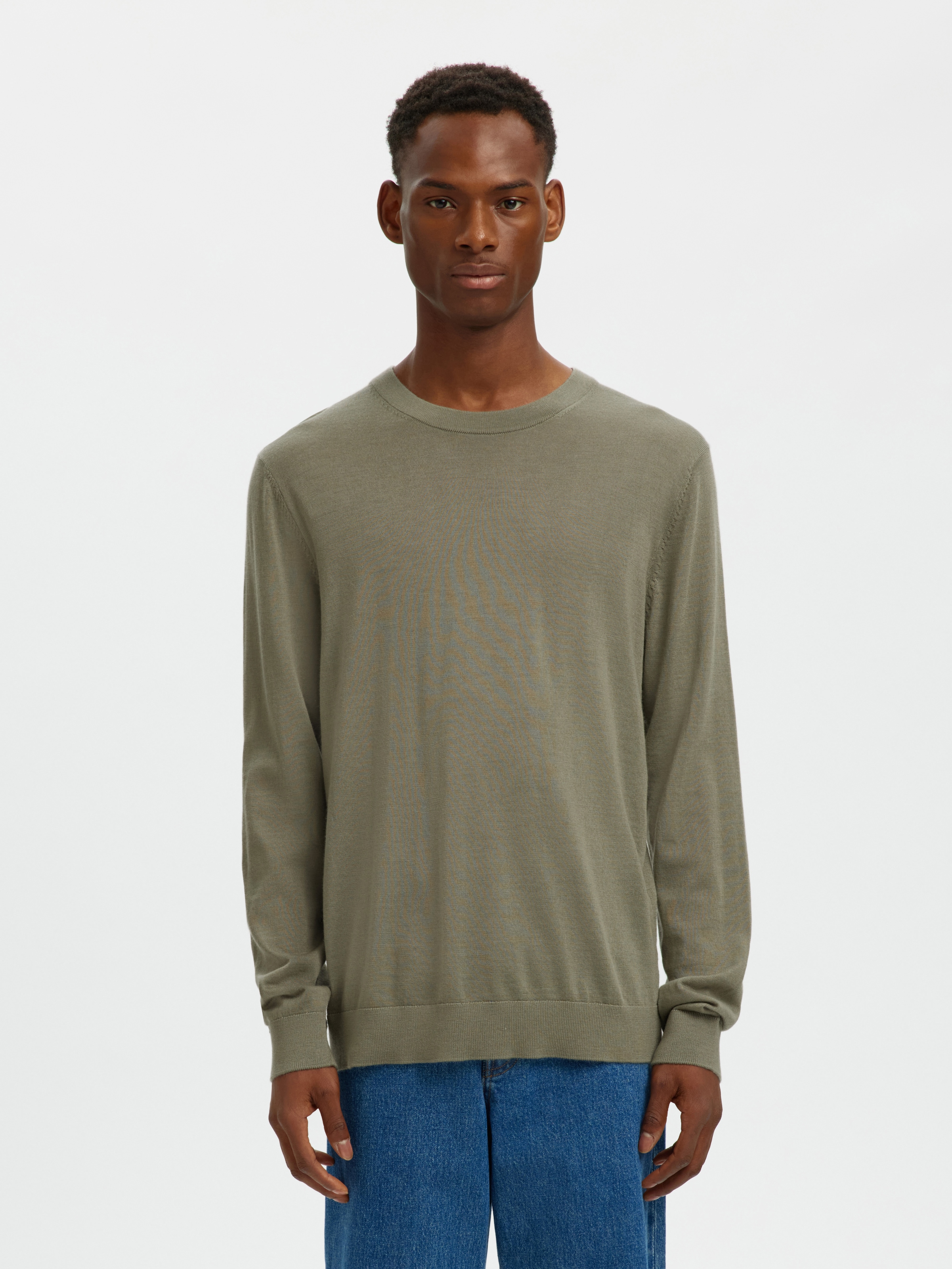 SELECTED Strickpullover "SLHTRAY LS KNIT MERINO CREW NECK NOOS" Wolle, regu günstig online kaufen