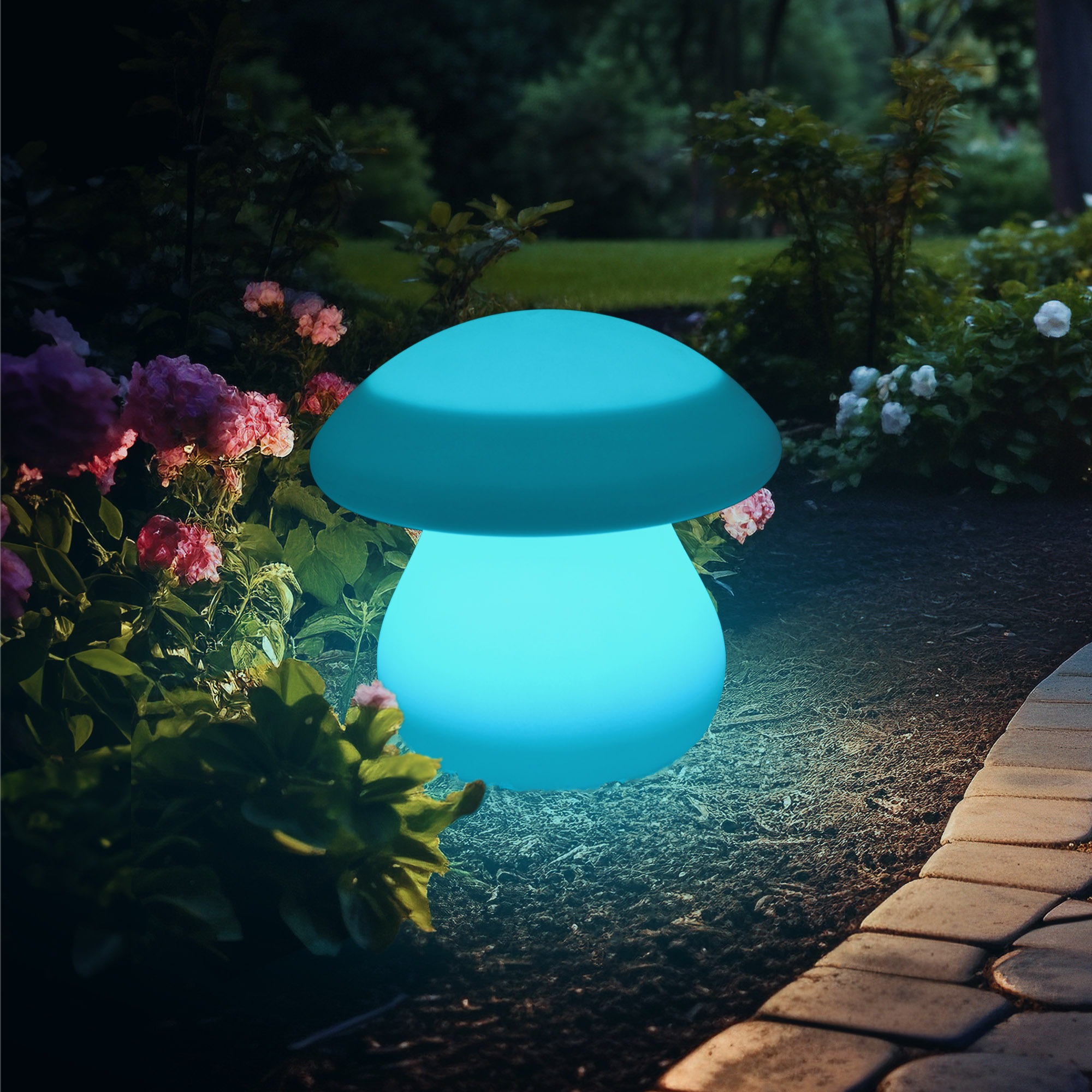my home LED Solarleuchte »Elowyn, LED-Solar Pilz«, Leuchtmittel LED-Modul | LED fest integriert, mit Erdspieß und Fernbedienung