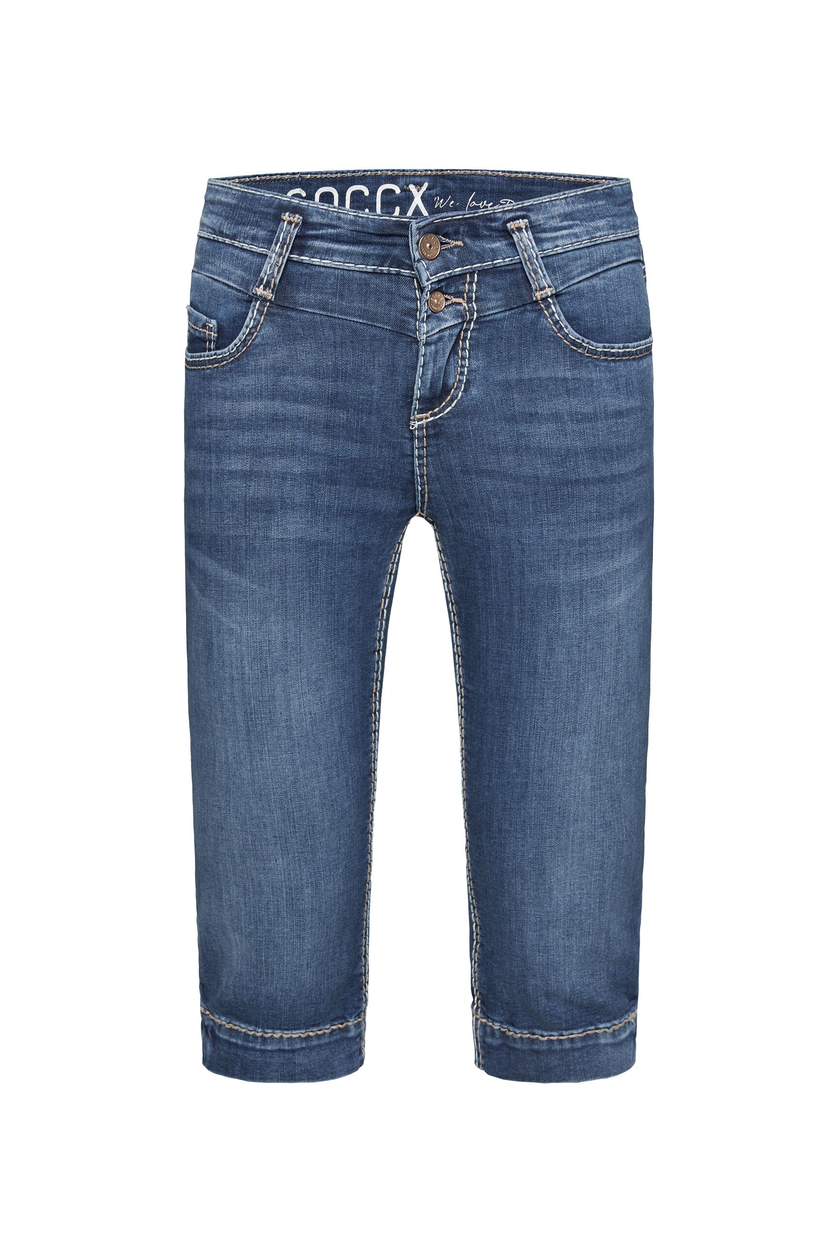 SOCCX Jeansshorts, mit Schlitz am Saum