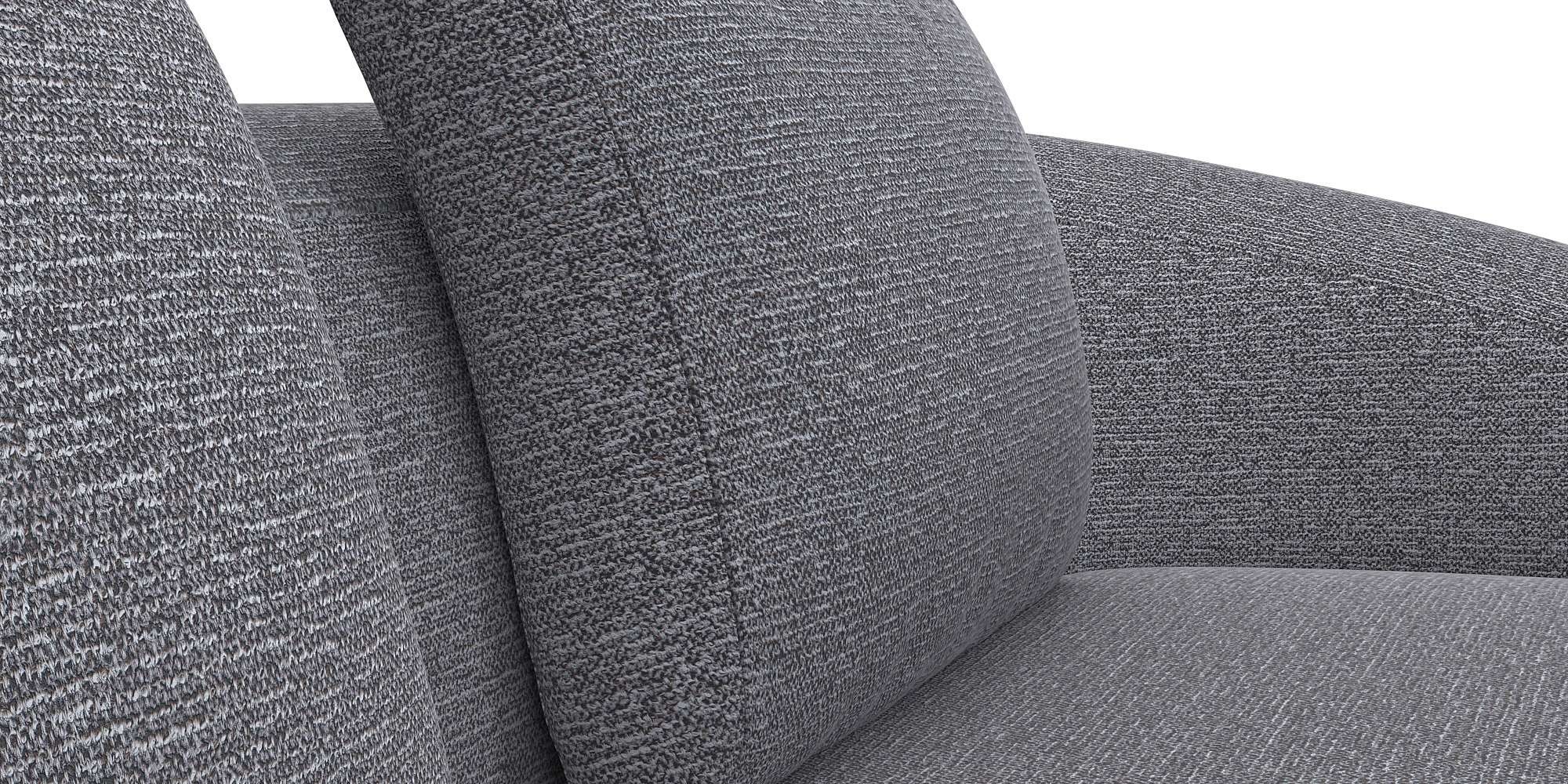 Wohnlandschaft FLEXLUX "Torino, rund, L-Form, Sofa-Ecke mit Recamiere, Longchair-Sofa", grau (steel), B:307cm H:85cm T:146cm, 100% Polyester, Sofas, Wohnlandschaft, Modernes, organisches Sofa-Design, Kaltschaum, Wellenunterfederung 3