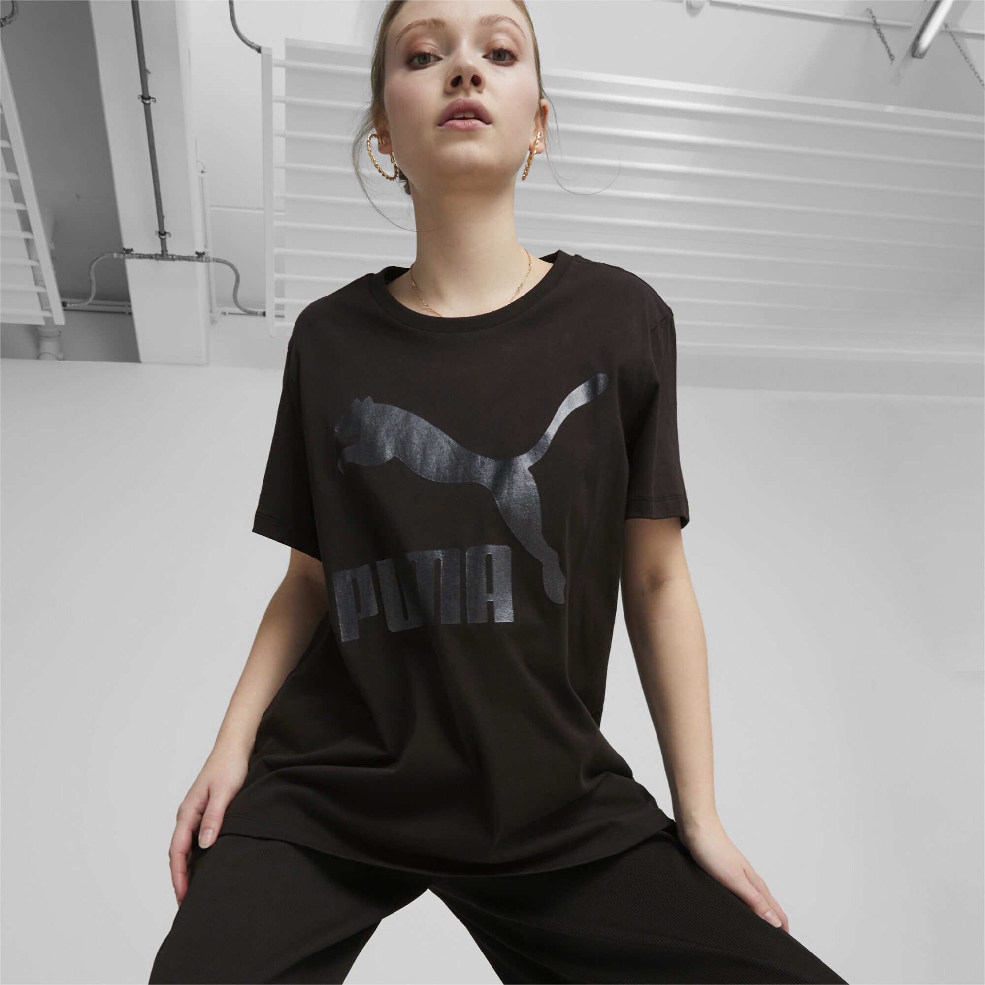 Black Friday PUMA T-Shirt »Classics Logo T-Shirt Damen« | BAUR | Sport-T-Shirts