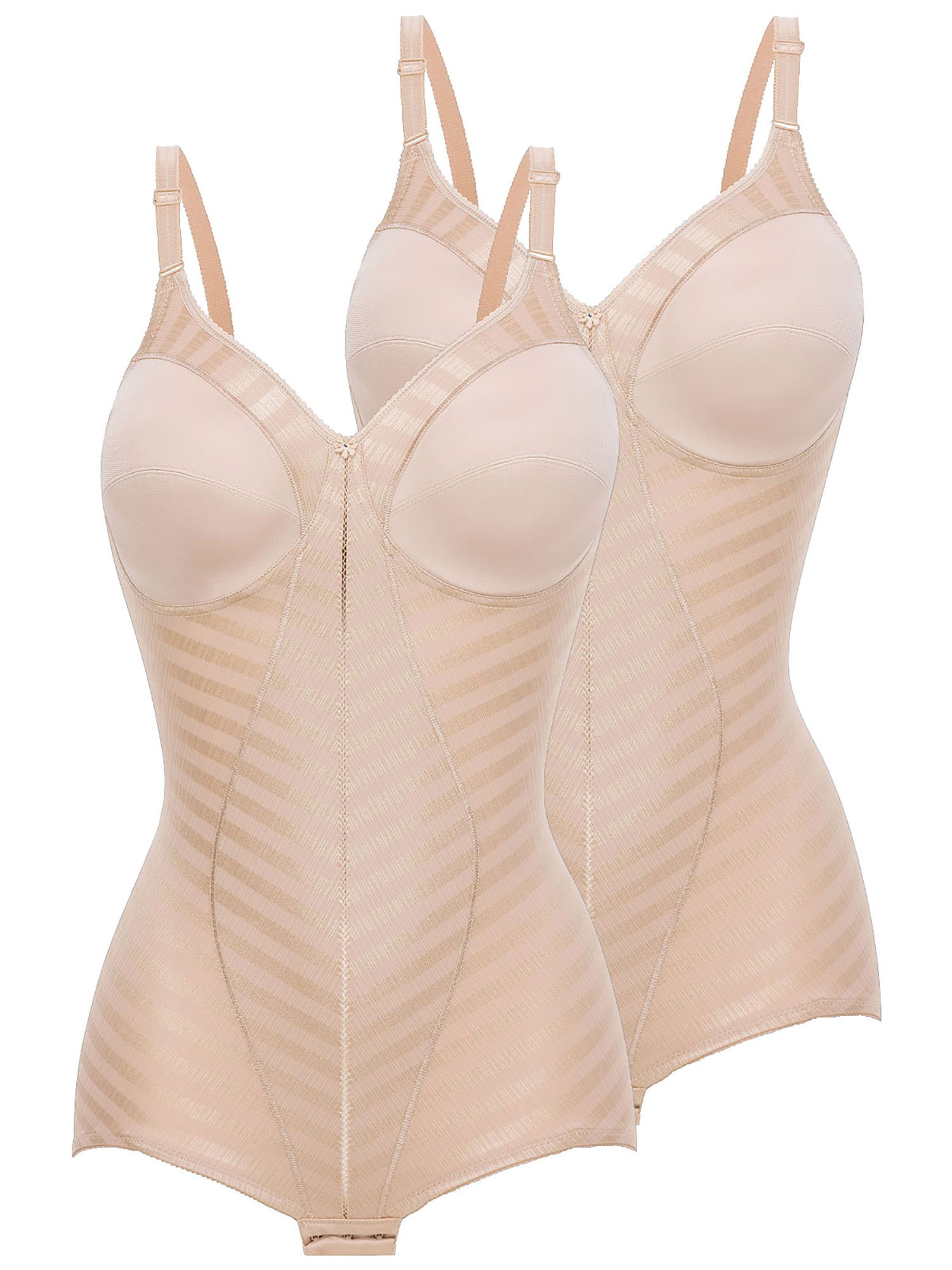 FELINA Damen Body "2er Pack Body ohne Bügel Weftloc", Gr. 115, beige, Obermaterial: 65% Polyamid PA. 35% Elasthan EL., Bodys