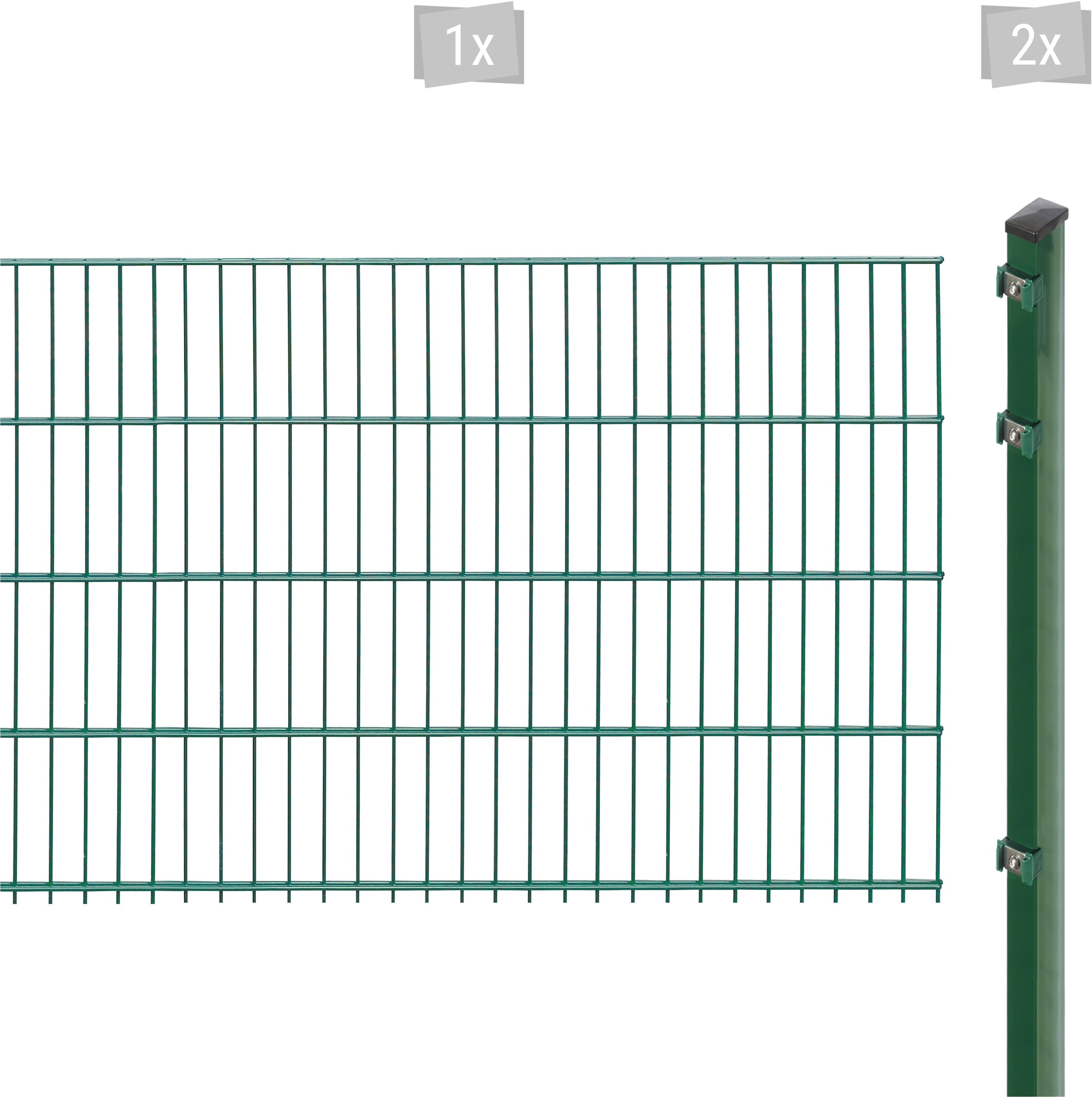 Doppelstabmattenzaun »EXCLUSIVE 83 zum Einbetonieren«, Zaunhöhe 83 cm, Zaunlänge 2 - 60 m