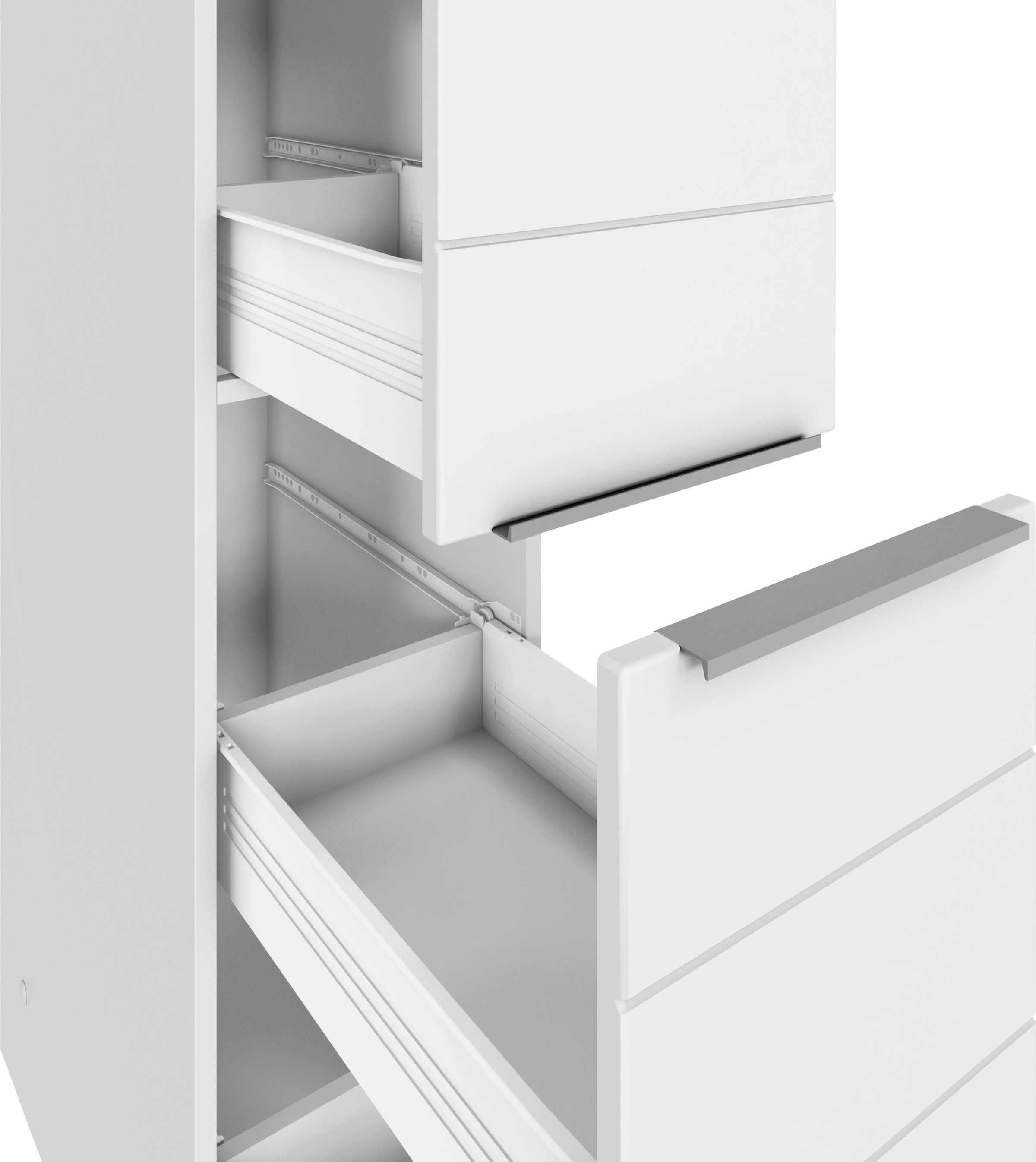 KOCHSTATION Apothekerschrank »KS-Luhe«, 30 cm breit, hochwertige MDF-Fronten mit waagerechter Lisene