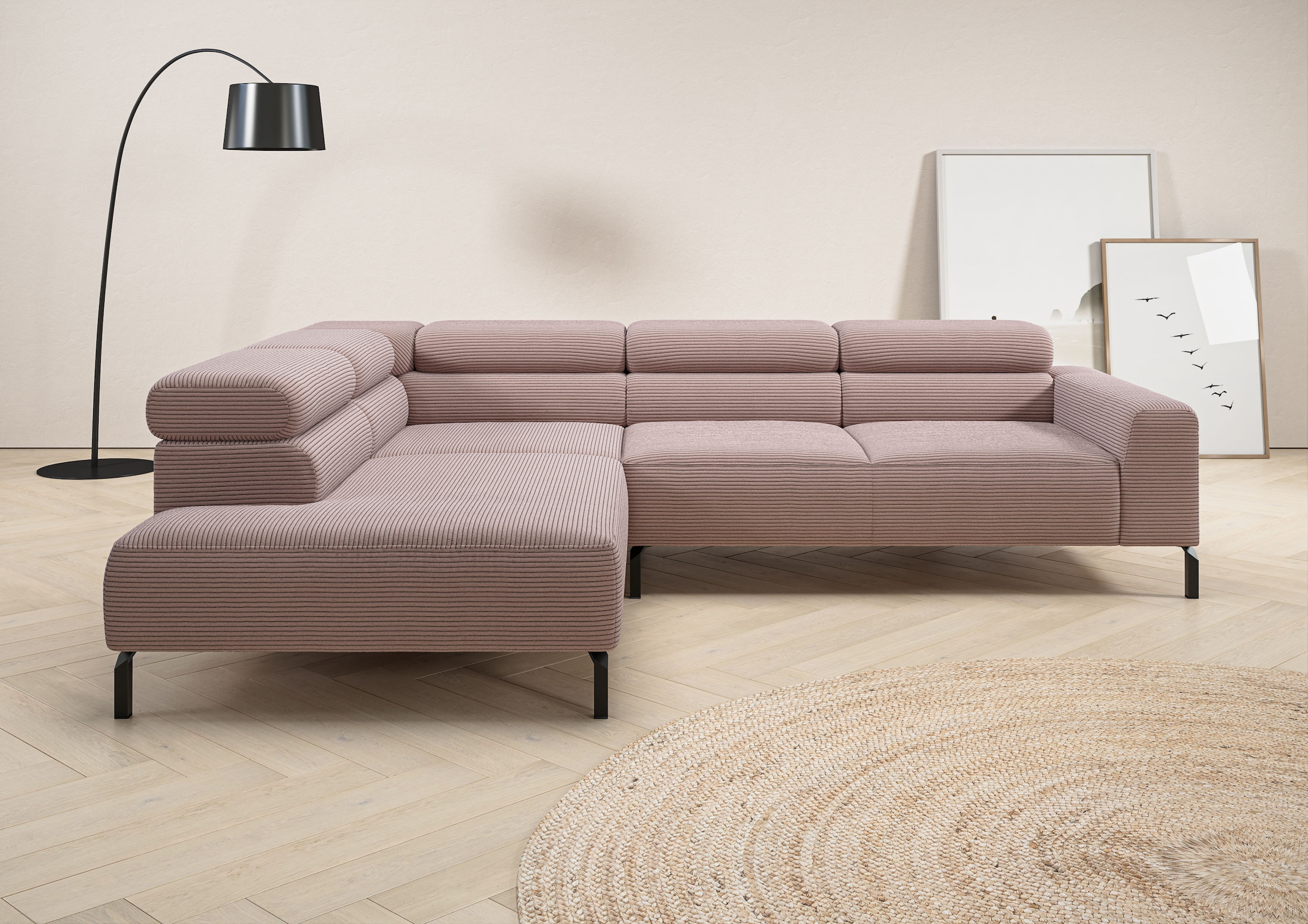 Places of Style Ecksofa "Antonelli, L-Form, inkl. Kopfteilverstellung, Brei günstig online kaufen