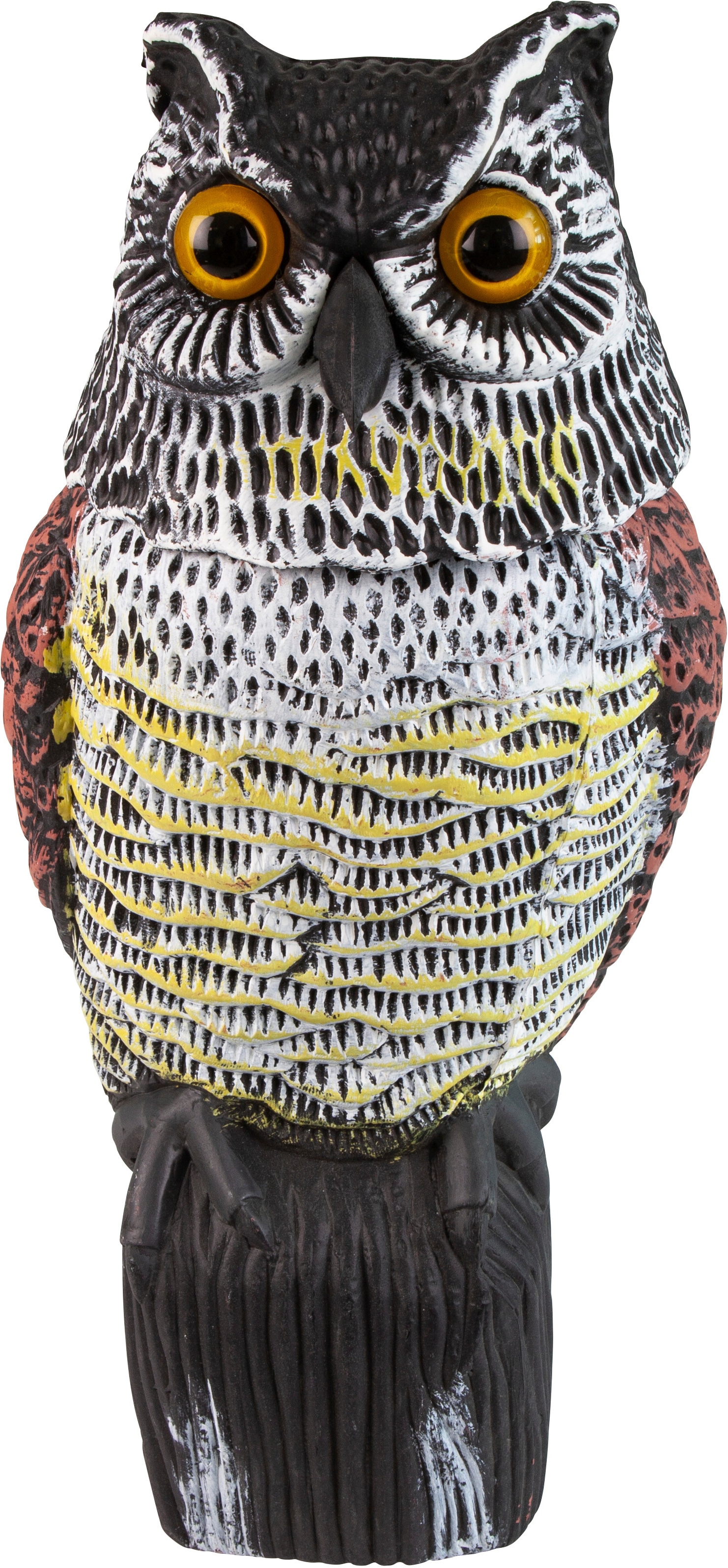 Windhager Vogelattrappe "Scary Owl 40 x 15 cm, Vogelabwehr Eule mit Wackelkopf" wetterfester Taubenschreck