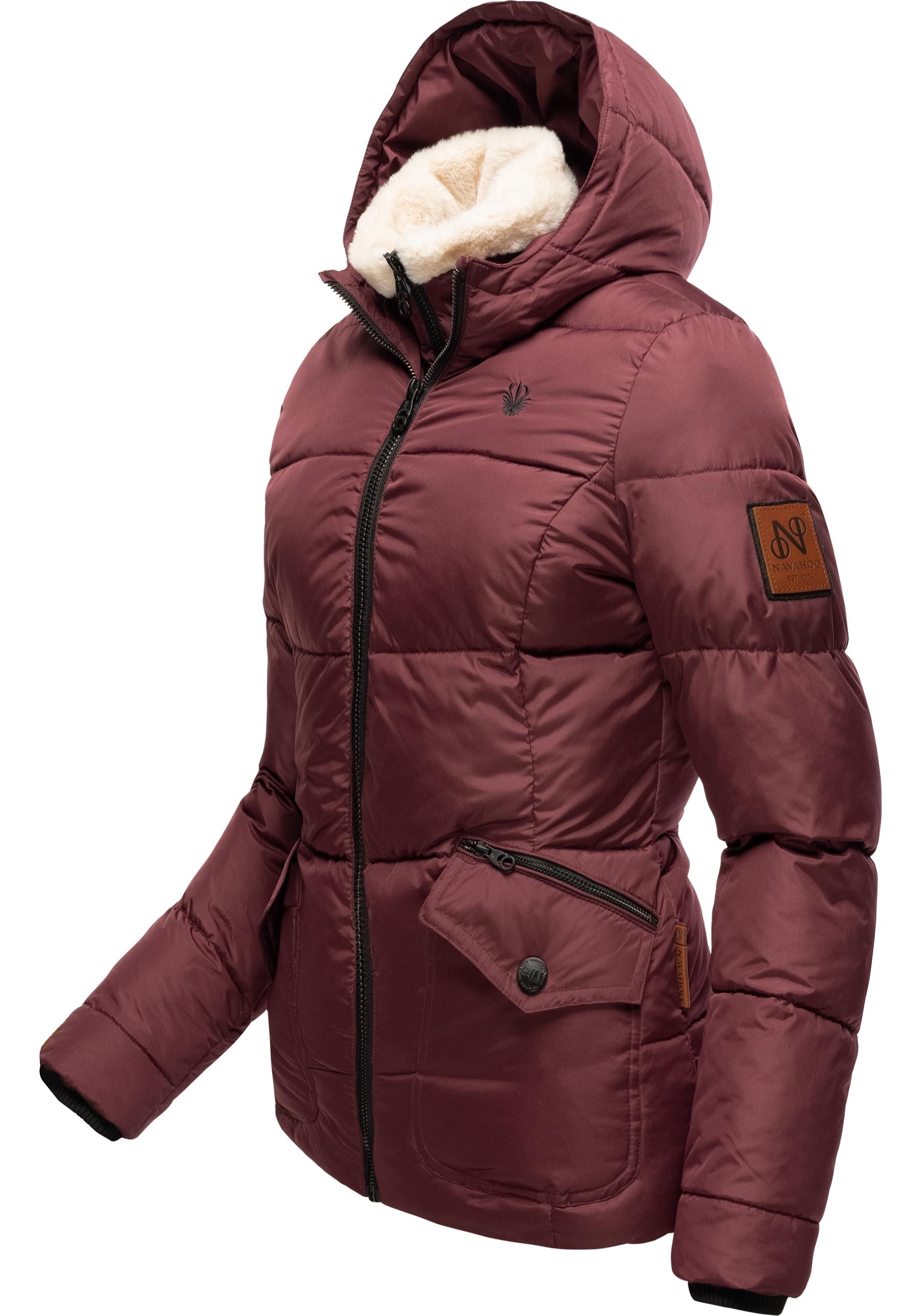 Navahoo Winterjacke »Megan«, mit Kapuze, stylische Damen Steppjacke mit Teddyfutter