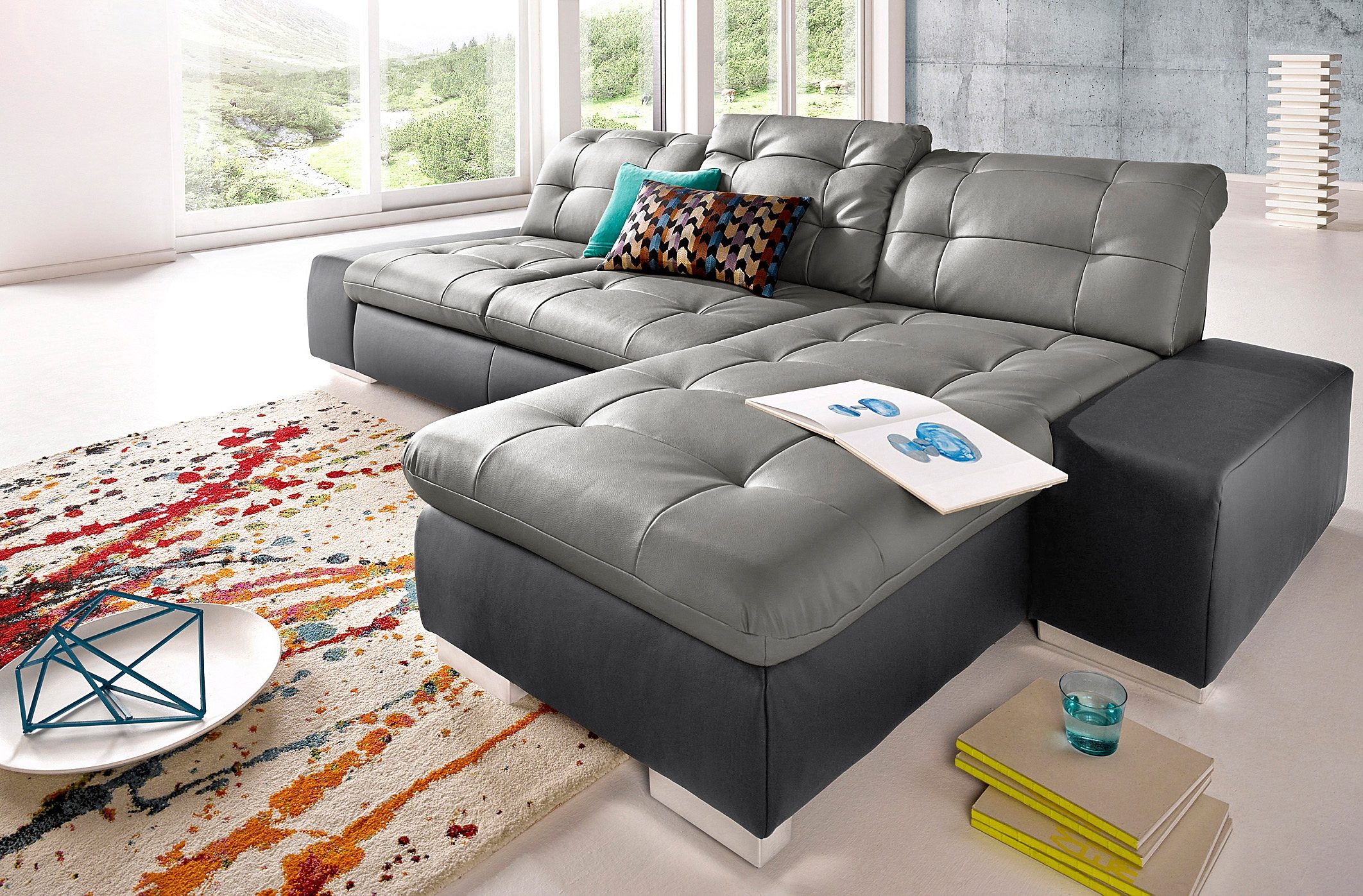sit&more Ecksofa "Palomino L-Form" wahlweise XL oder XXL und mit Schlaffunktion