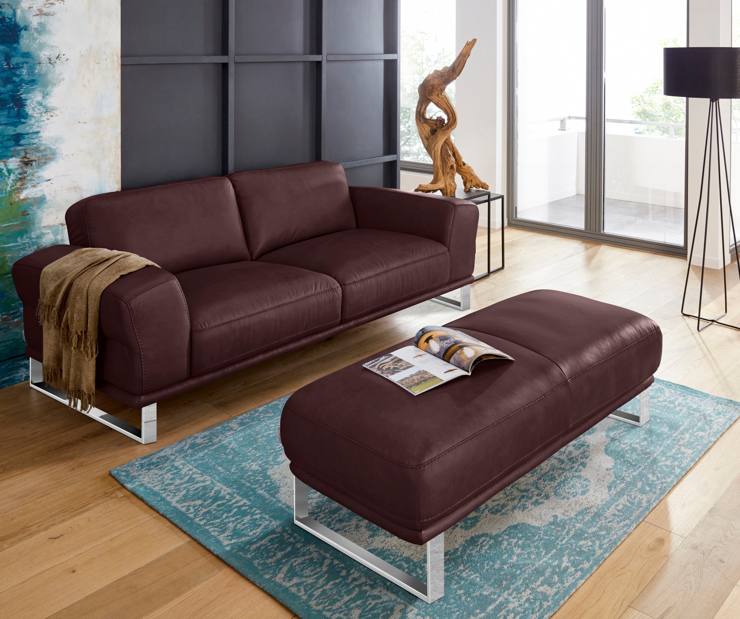 W.SCHILLIG 2,5-Sitzer »montanaa«, mit Metallkufen in Chrom glänzend, Breite 212 cm