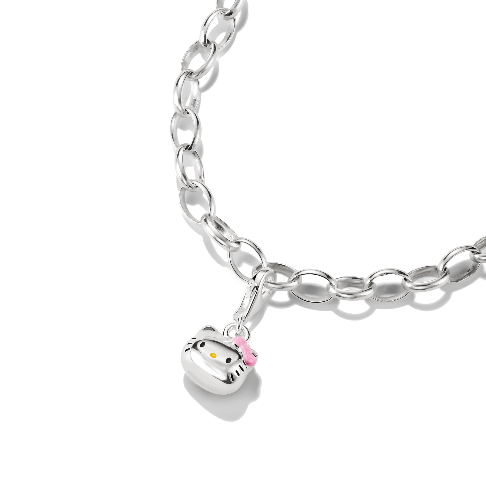 THOMAS SABO Charm-Einhänger »THOMAS SABO ♡ Hello Kitty Charm mit pinker Schleife - Original« Emaille