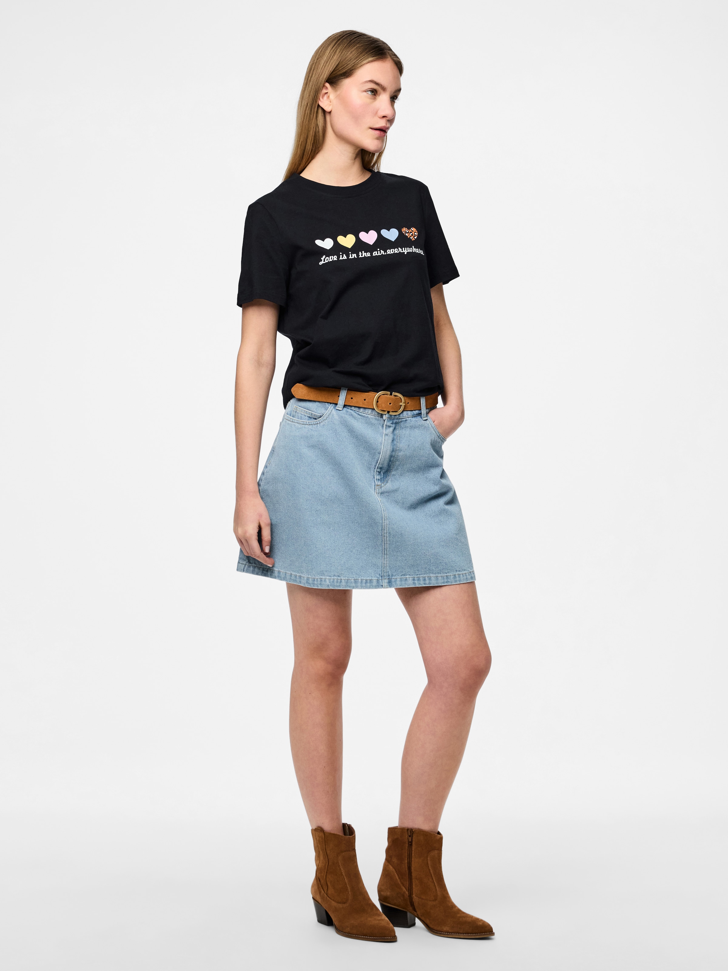pieces Kurzarmshirt »PCMARIA SS O-NECK TEE BC MM JRS«