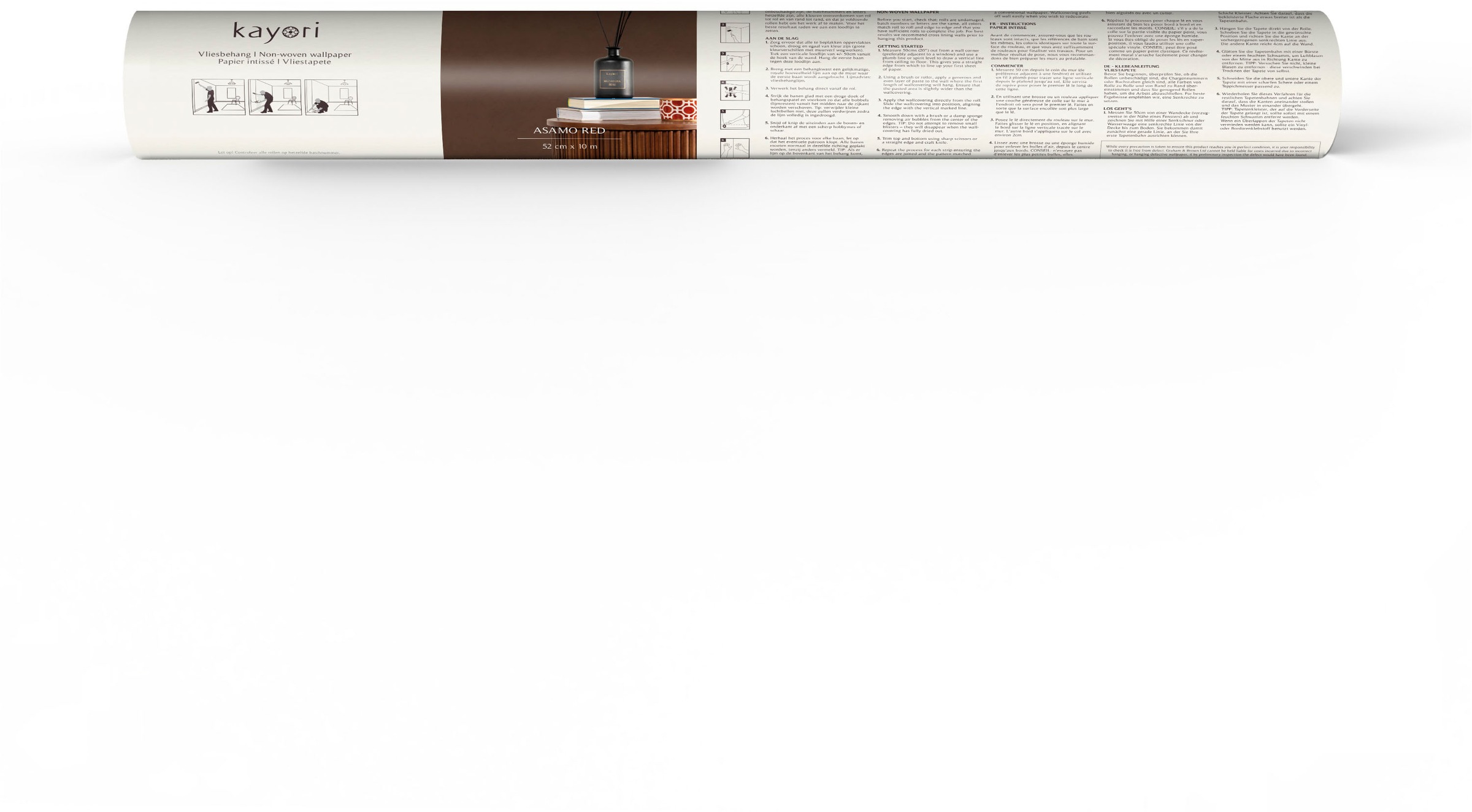 kayori Vliestapete »Asamo« glatt 10mx52cm (ca. 5m2)