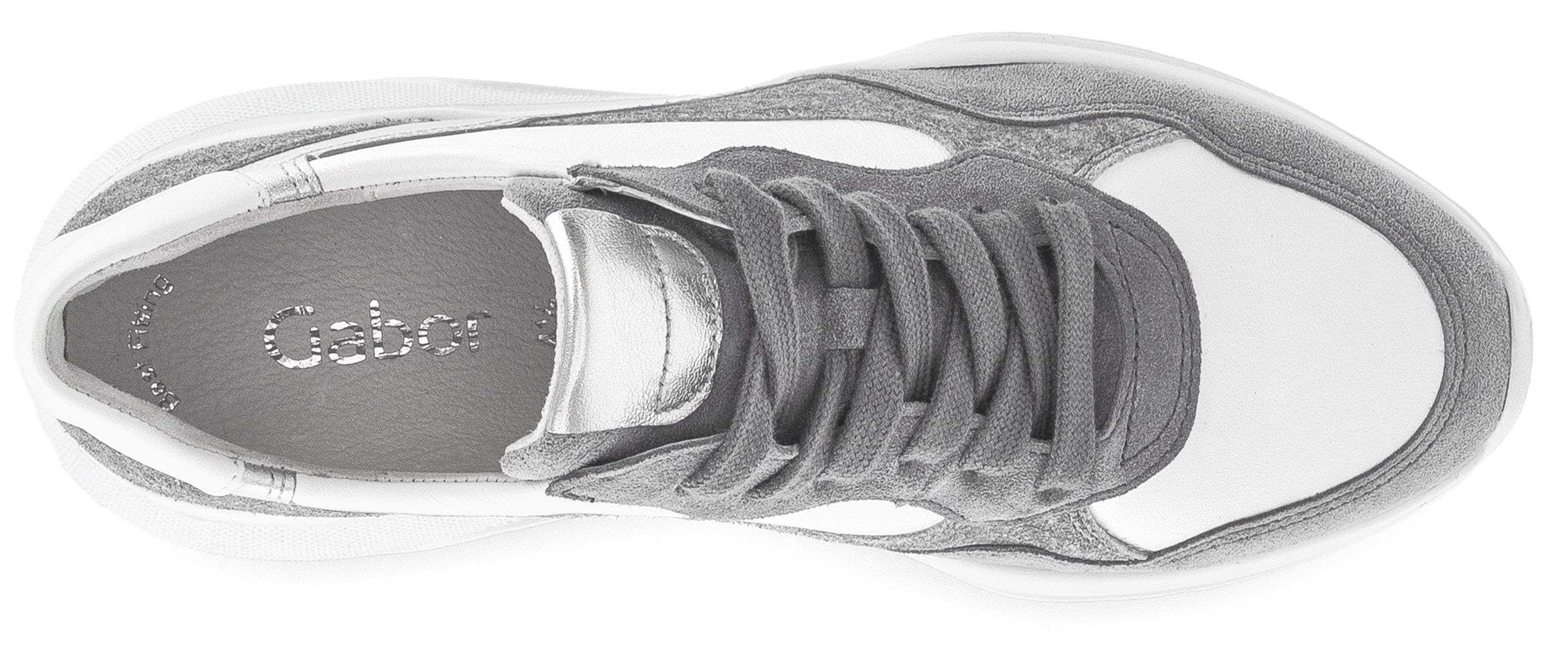 Gabor Keilsneaker, Freizeitschuh, Halbschuh, Schnürschuh im modischen Materialmix