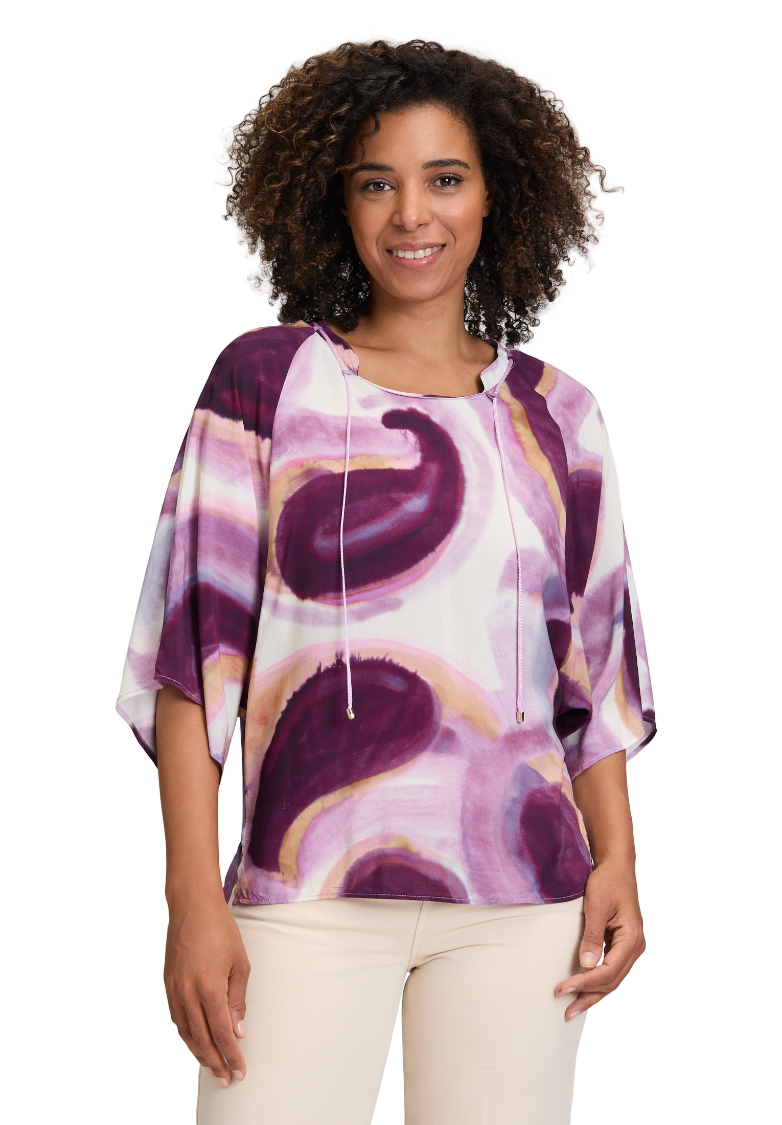 Cartoon Schlupfbluse "Cartoon Casual-Bluse mit Muster" günstig online kaufen