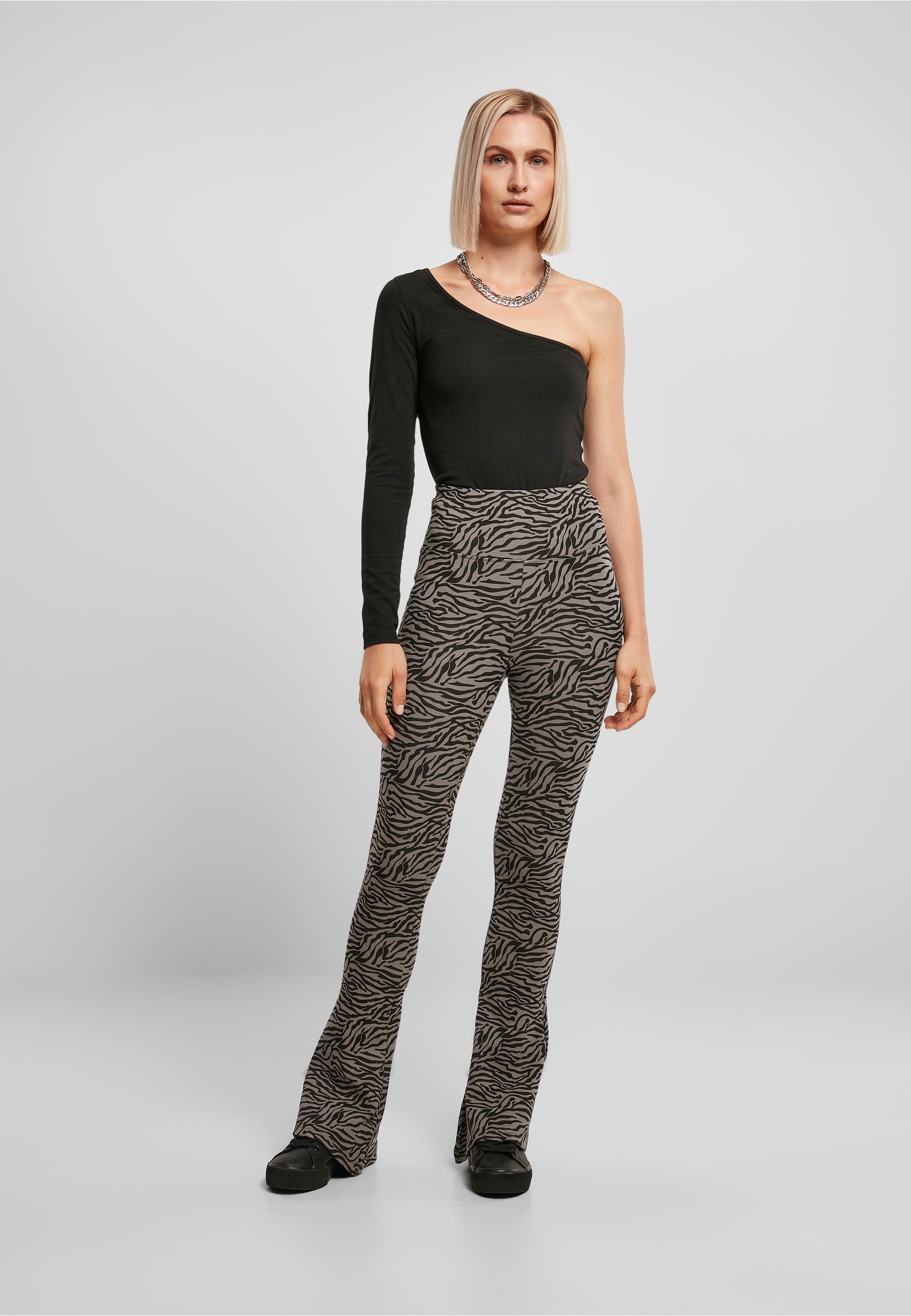 URBAN CLASSICS Leggings »Urban Classics Damen Ladies High Waist Zebra Boot Cut Leggings«