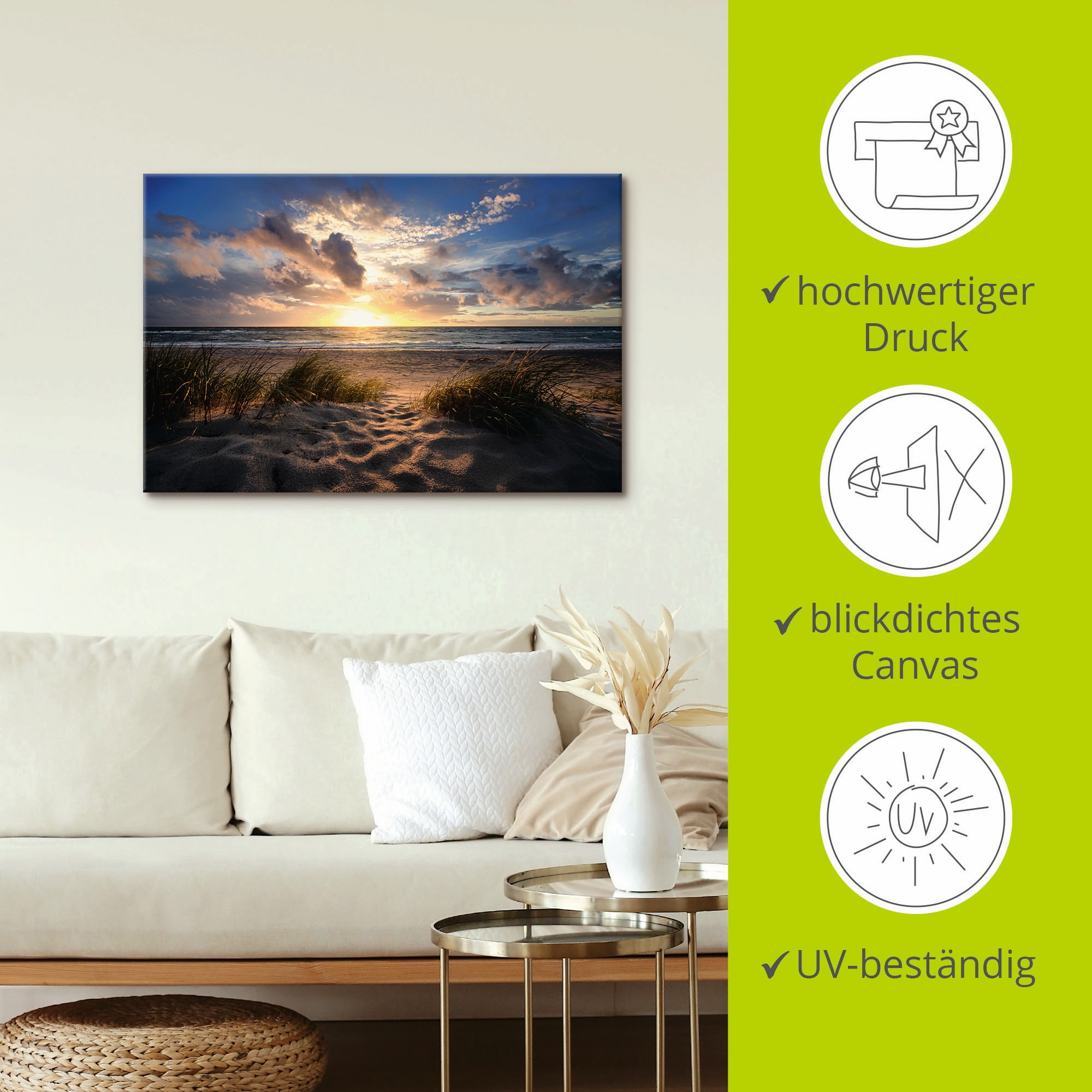 Artland Wandbild »Ostseestrand«, Strand, (1 St.), als Leinwandbild, Poster in verschied. Größen