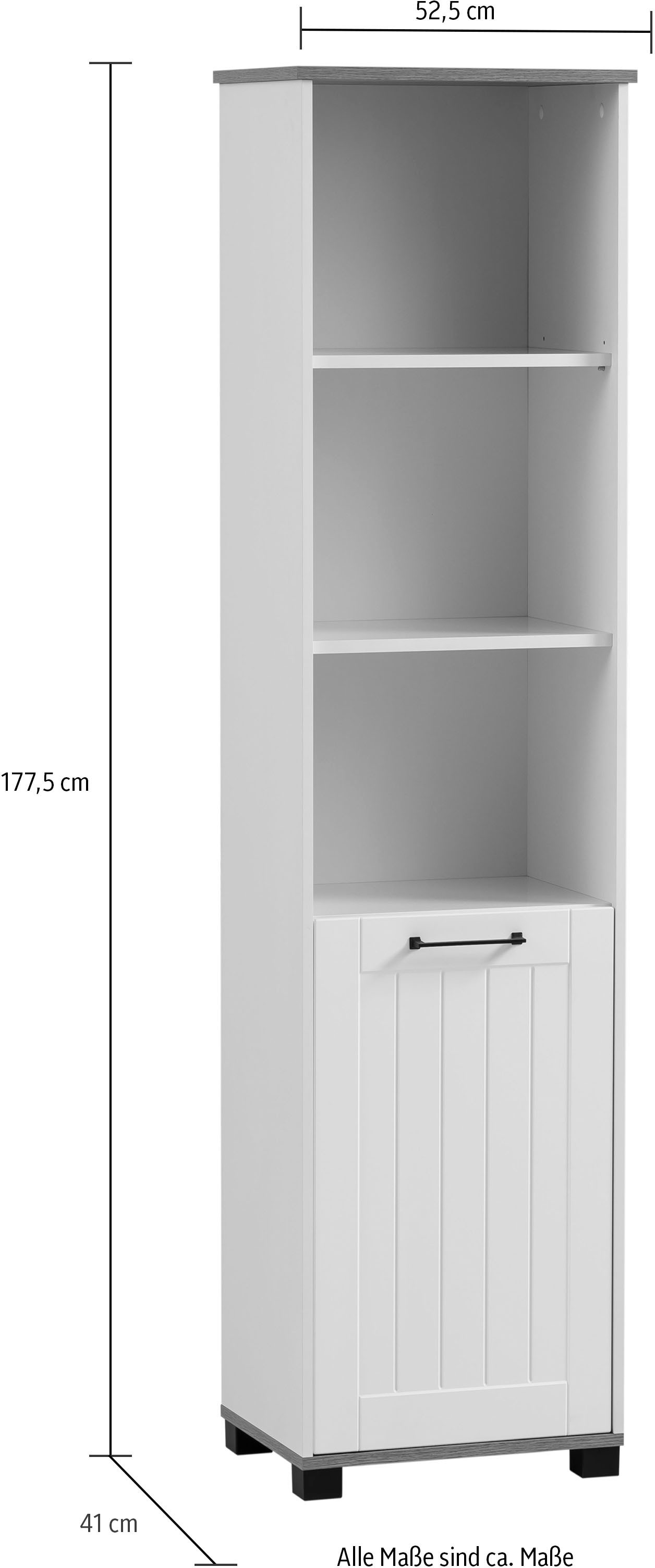 Schildmeyer Aktenschrank »Jelda«, in Landhausoptik, Oberboden mit fühlbarer Holzstruktur, Höhe 177,5 cm