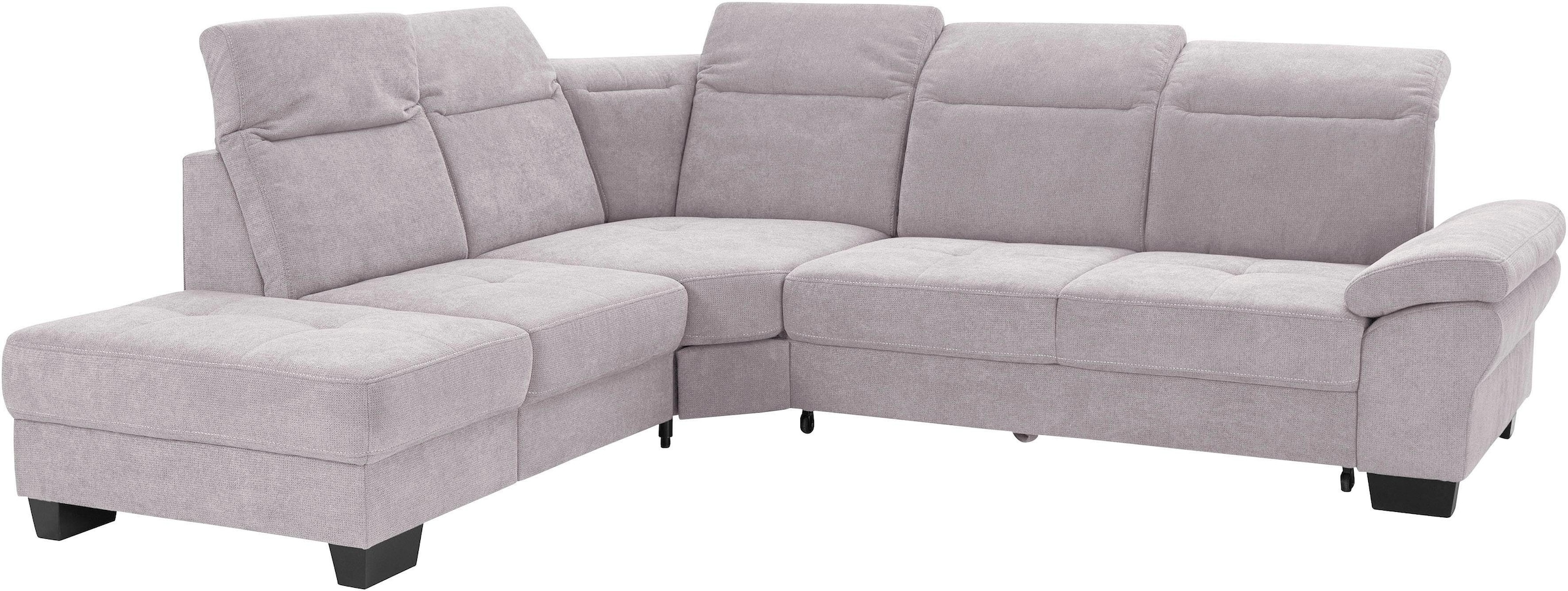 Places of Style Ecksofa »Cornwall L-Form«, incl. Sitztiefenverstellung, mit Bettfunktion und Kopfteilverstellung