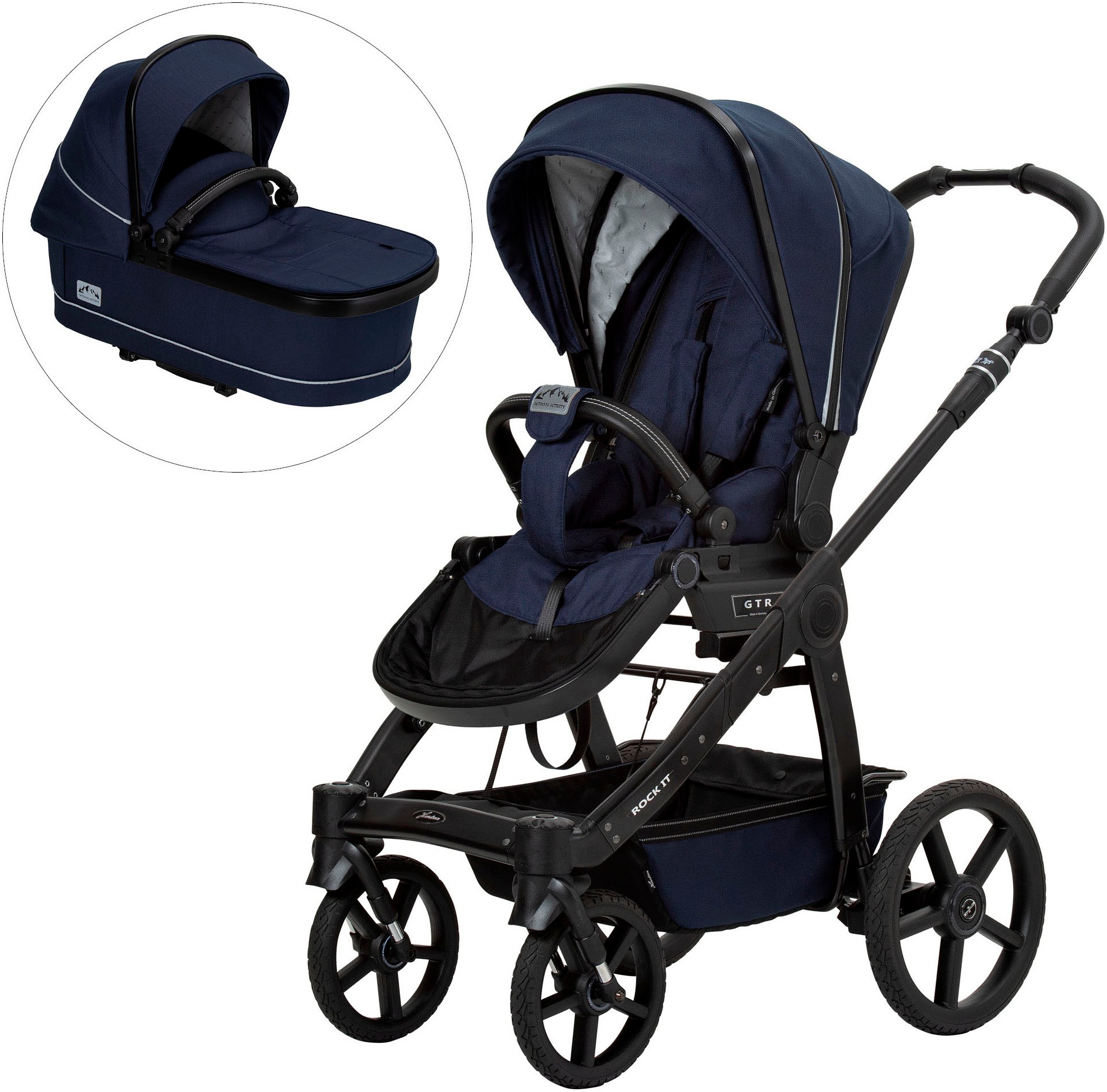 HARTAN Kinder Kombi-Kinderwagen "Rock it GTR Outdoor", blau, Aluminium, Baumwolle, Polyester, Kinderwagen, Made in Germany