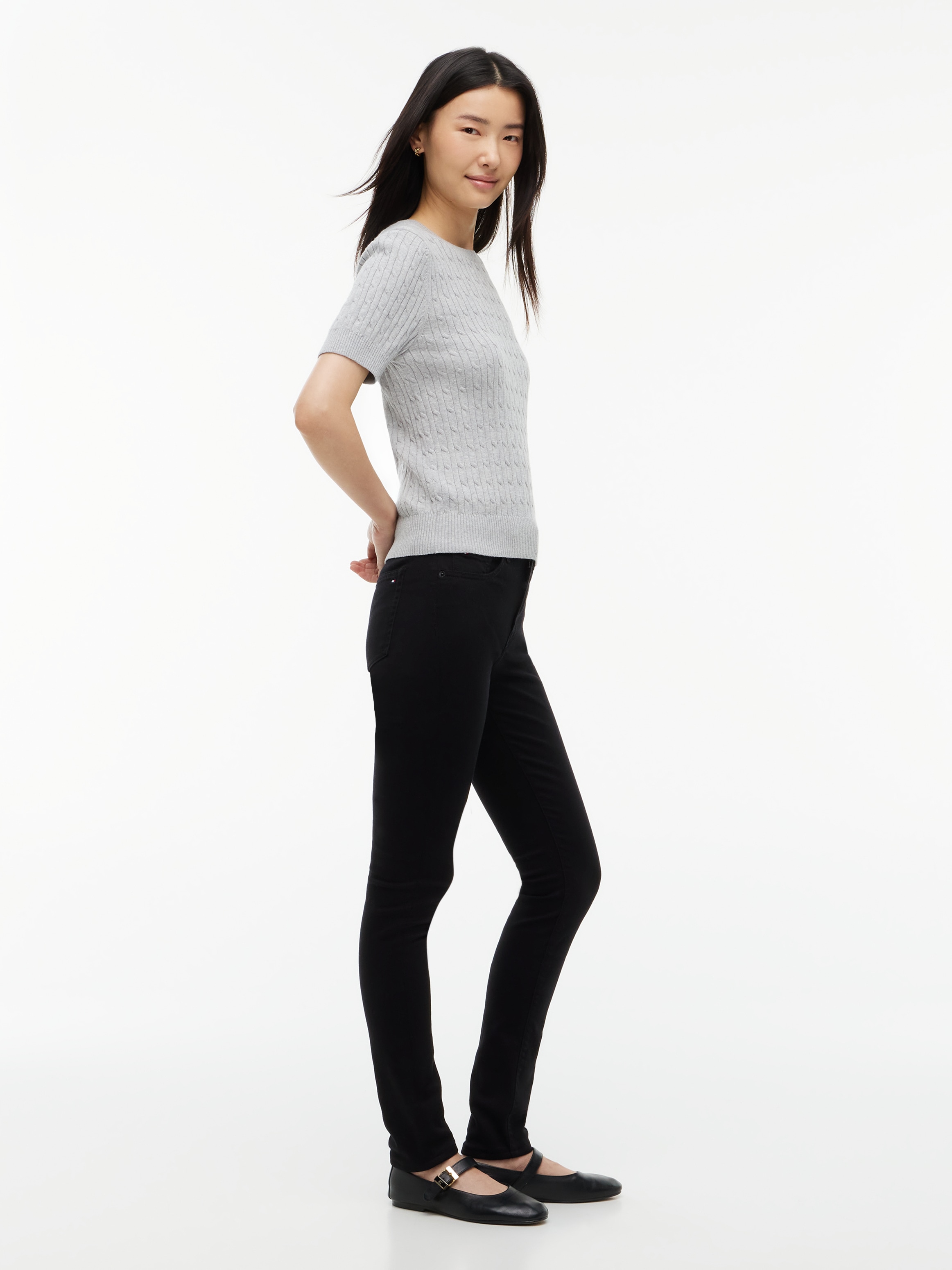 Tommy Hilfiger Skinny-fit-Jeans »COMO MID RISE SKINNY STAY BLACK« Baumwollmischung, regular waist